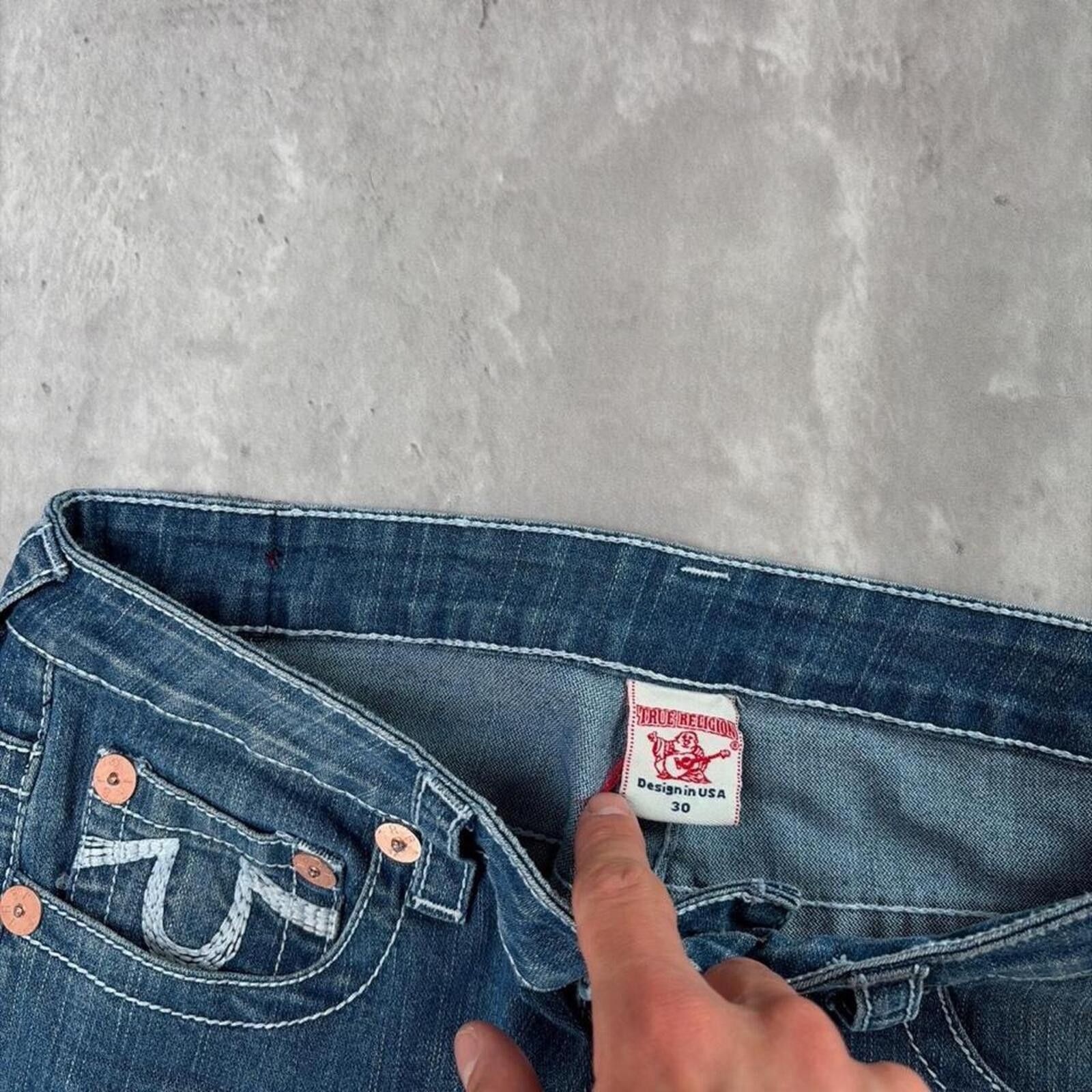 True Religion Y2K Blue True Religion Grunge Julie Straight Denim Jeans Size 30" / US 8 / IT 44 - 5 Thumbnail