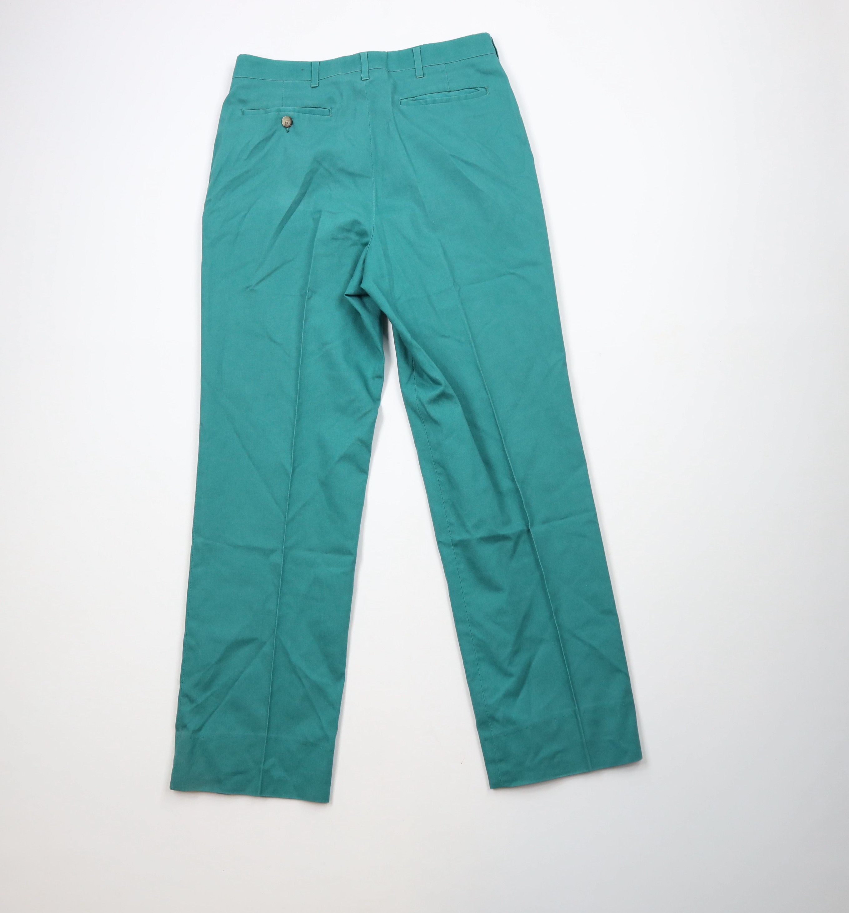 Vintage Vintage 90s Streetwear Faded Knit Wide Leg Chino Pants Green Size US 30 / EU 46 - 10 Thumbnail