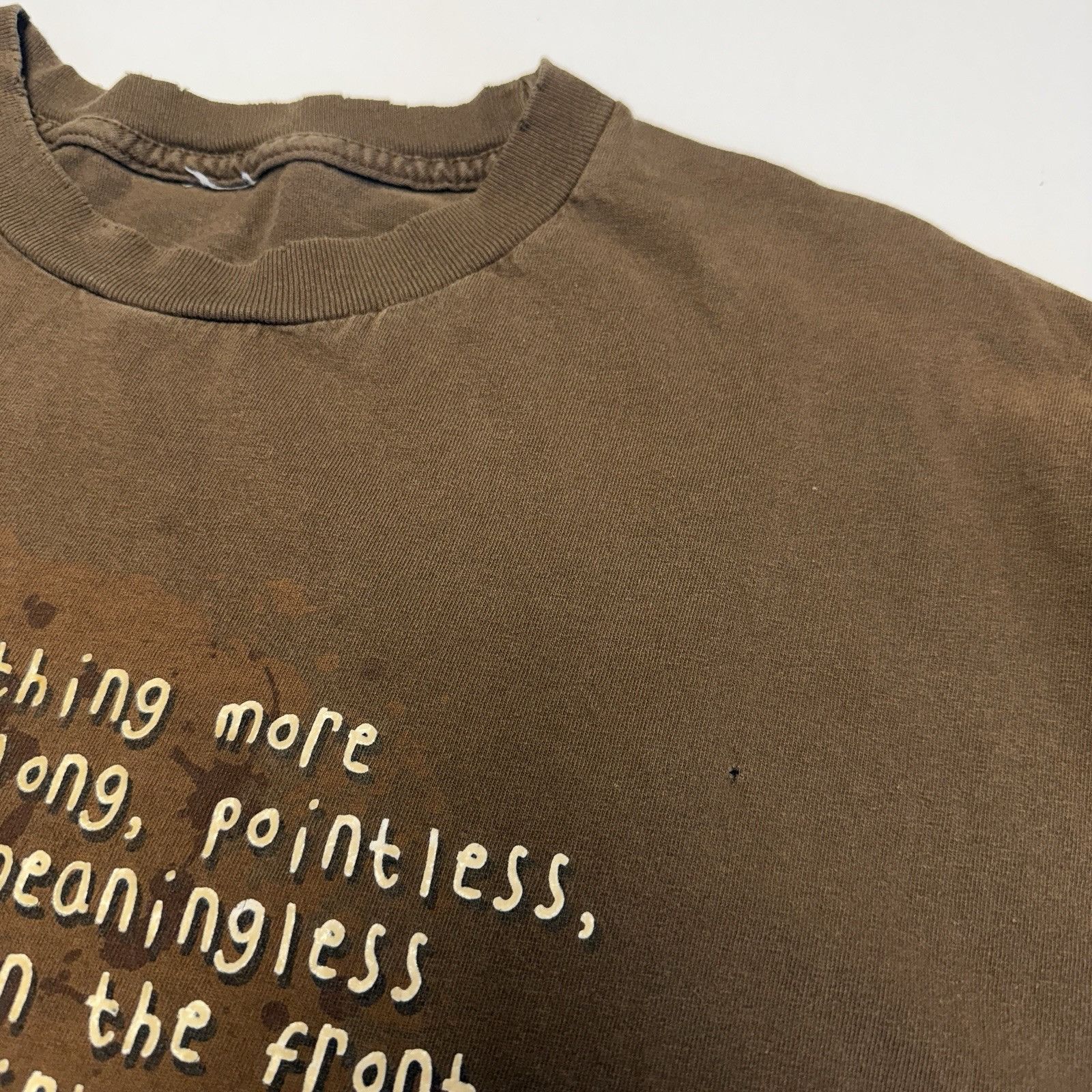 Vintage Vintage Y2K Funny Saying T Shirt Mens 2XL 25x29 Brown Short Size US XXL / EU 58 / 5 - 5 Thumbnail