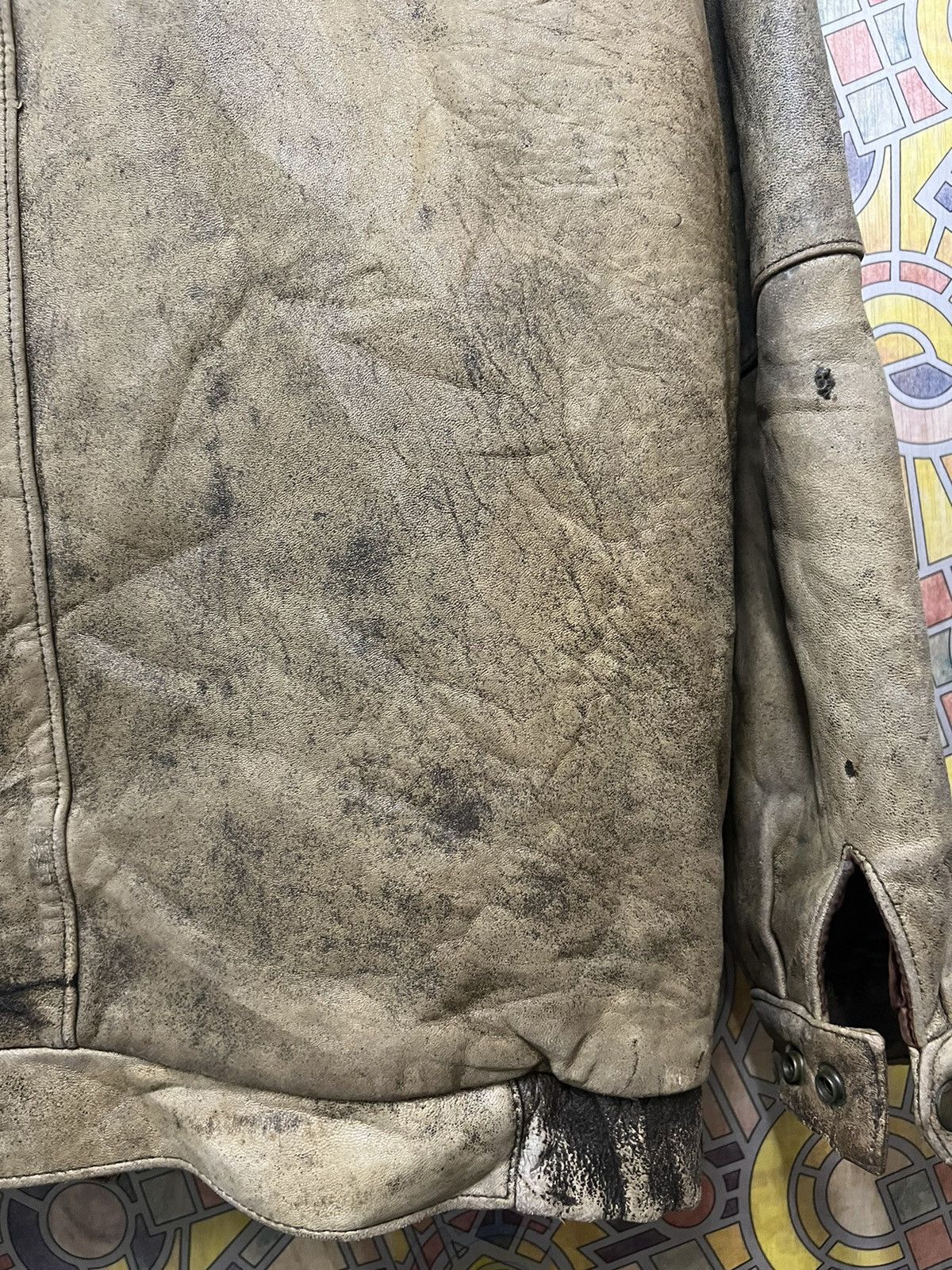 Japanese Brand × Leather VERY VINTAGE JACKET 🧥 LEATHER. (GJ36) Size US L / EU 52-54 / 3 - 8 Thumbnail