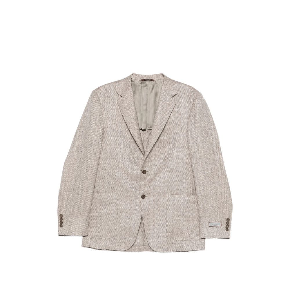 Canali Canali NEUTRALS Jackets - Blazers Size US XXL / EU 58 / 5 - 1 Thumbnail