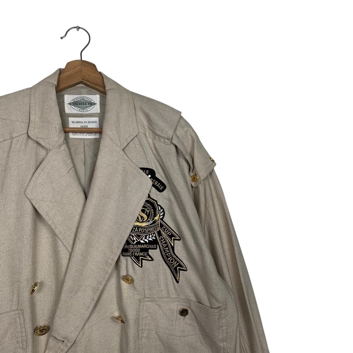 Japanese Brand VALENZA PO PARIS Double Collar Lightweight Jacket #2464-C111 Size M / US 6-8 / IT 42-44 - 5 Thumbnail