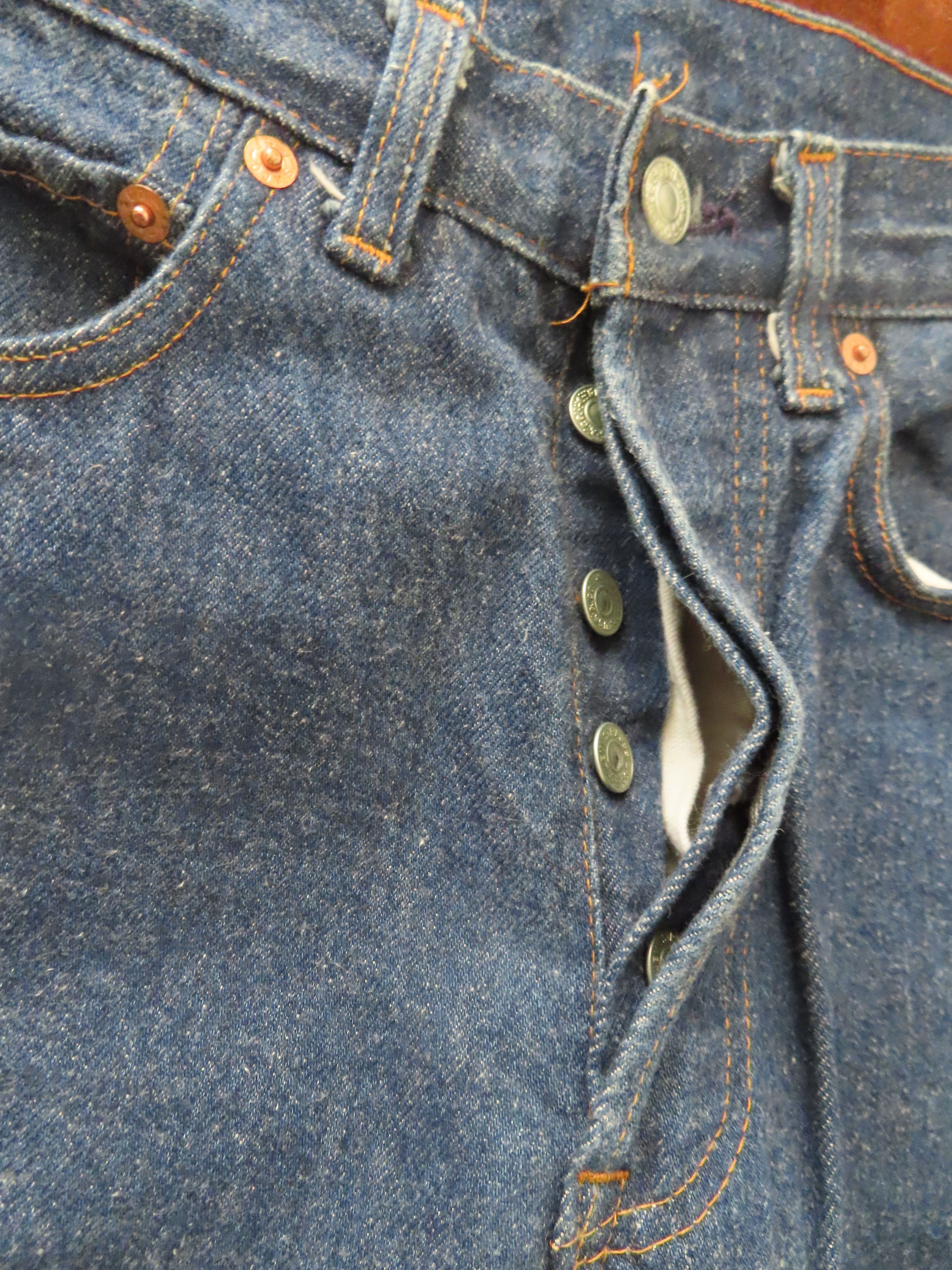 Levi's × Vintage VTG 80s Men's Levi's 501 Blue Denim Button Fly Jeans Size US 30 / EU 46 - 4 Thumbnail