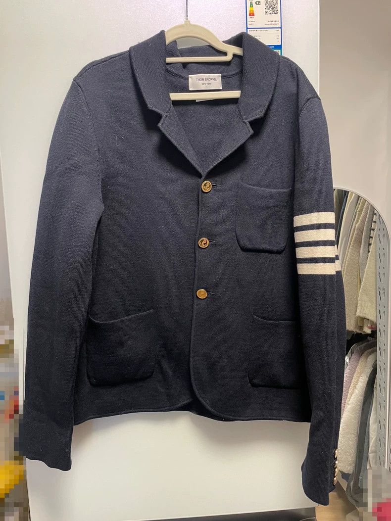 Thom Browne THOM BROWNE Wool Jacket with Arm Stripes - dmc Size US XL / EU 56 / 4 - 1 Thumbnail