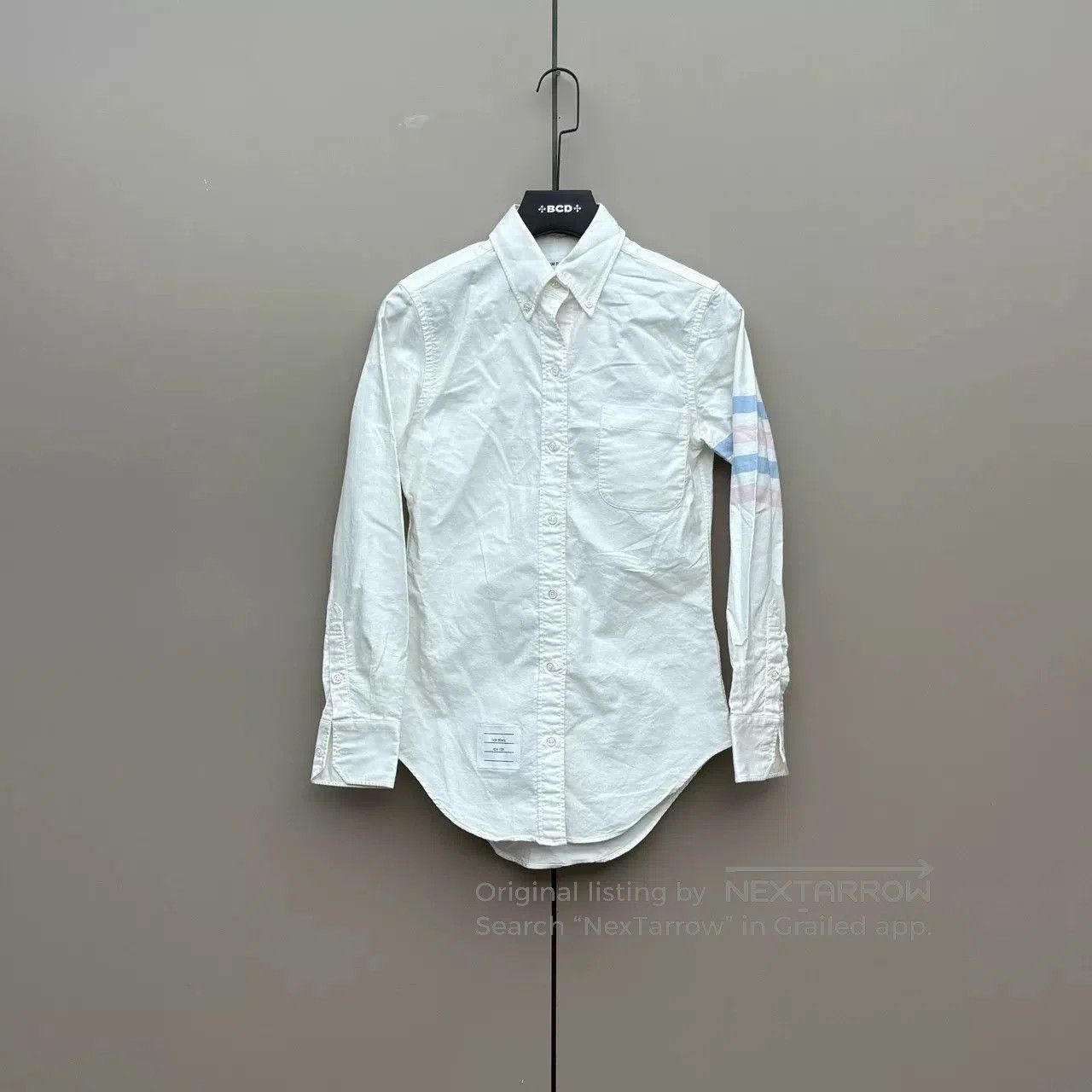 Thom Browne Thom Browne Long Sleeve Shirt with Four Stripes. Size US M / EU 48-50 / 2 - 1 Thumbnail