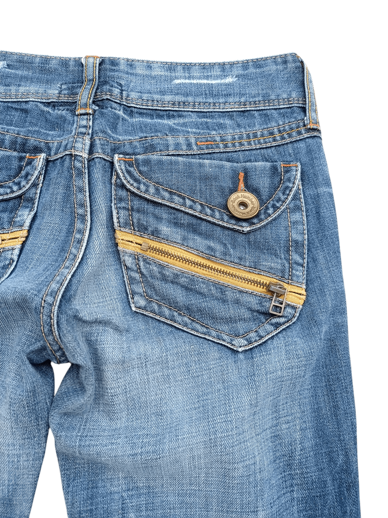 Japanese Brand VINTAGE 90s Flared Back Number Faded Jean Size US 28 / EU 44 - 19 Thumbnail
