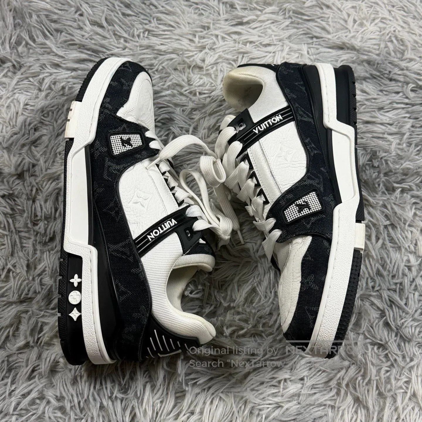 Louis Vuitton lv trainer black and white sneakers size 8.5. Size US 8.5 / EU 41-42 - 6 Thumbnail