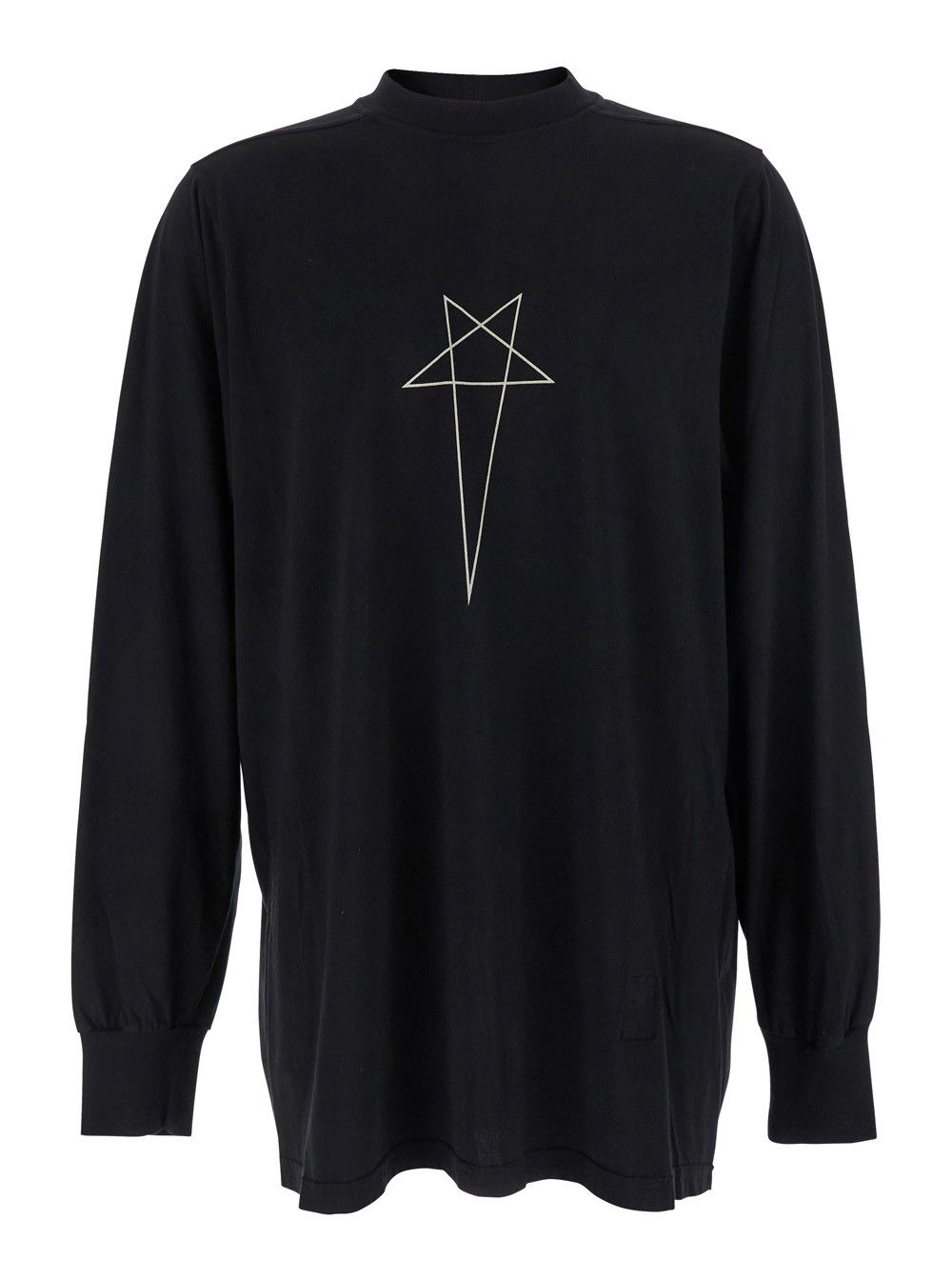 Rick Owens Drkshdw Black Crewneck T-Shirt with Logo Print on the Front in Cotton Man Size US M / EU 48-50 / 2 - 1 Thumbnail