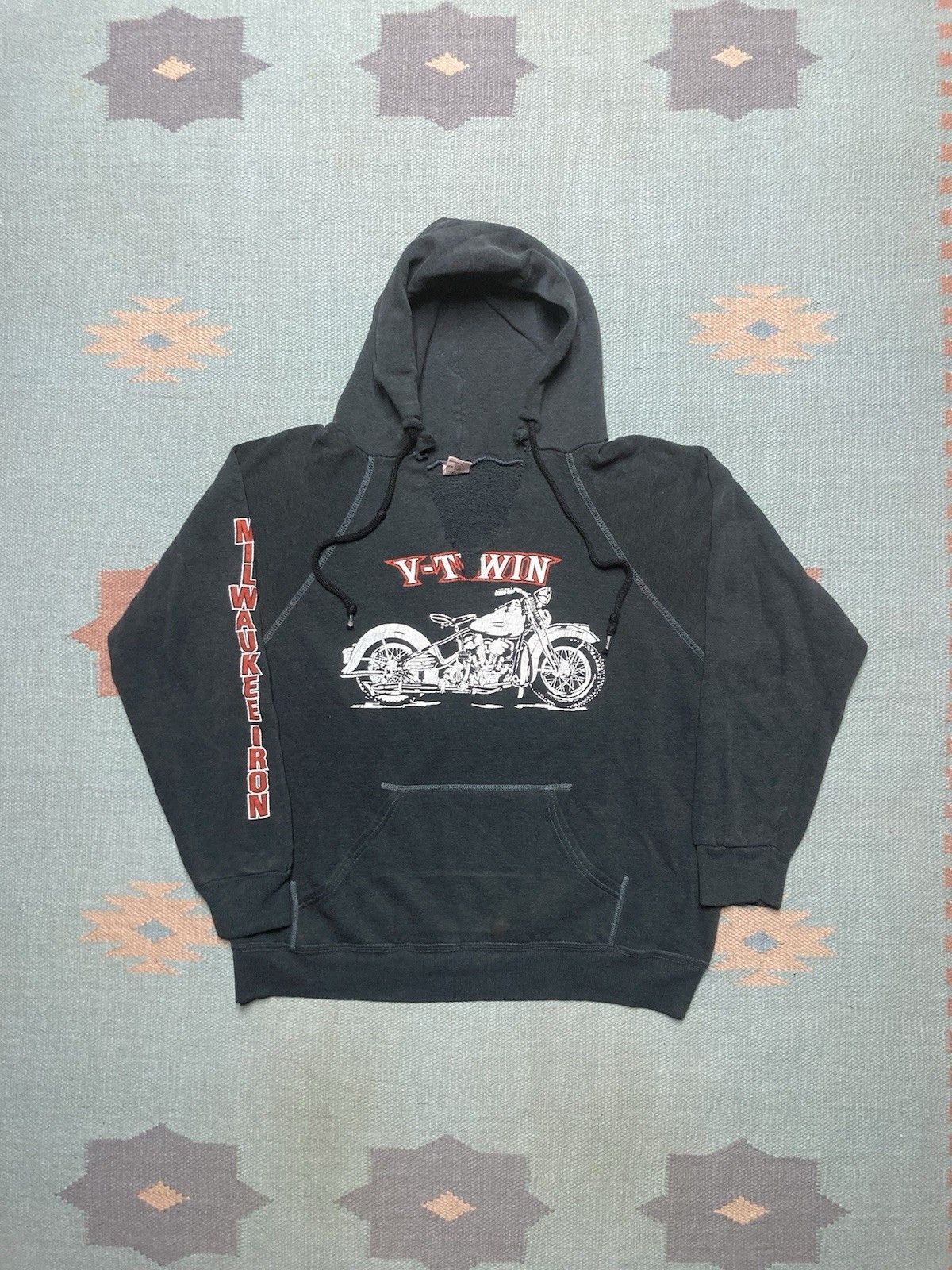 Vintage 70s Harley Davidson hoodie V twin Detroit sportswear medium Size US M / EU 48-50 / 2 - 1 Thumbnail