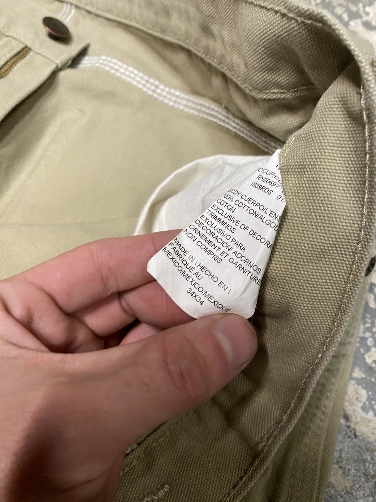 Carhartt × Dickies × Vintage Vintage Dickies Tan Cream Carpenter Baggy Fit Pants Size US 35 - 7 Thumbnail