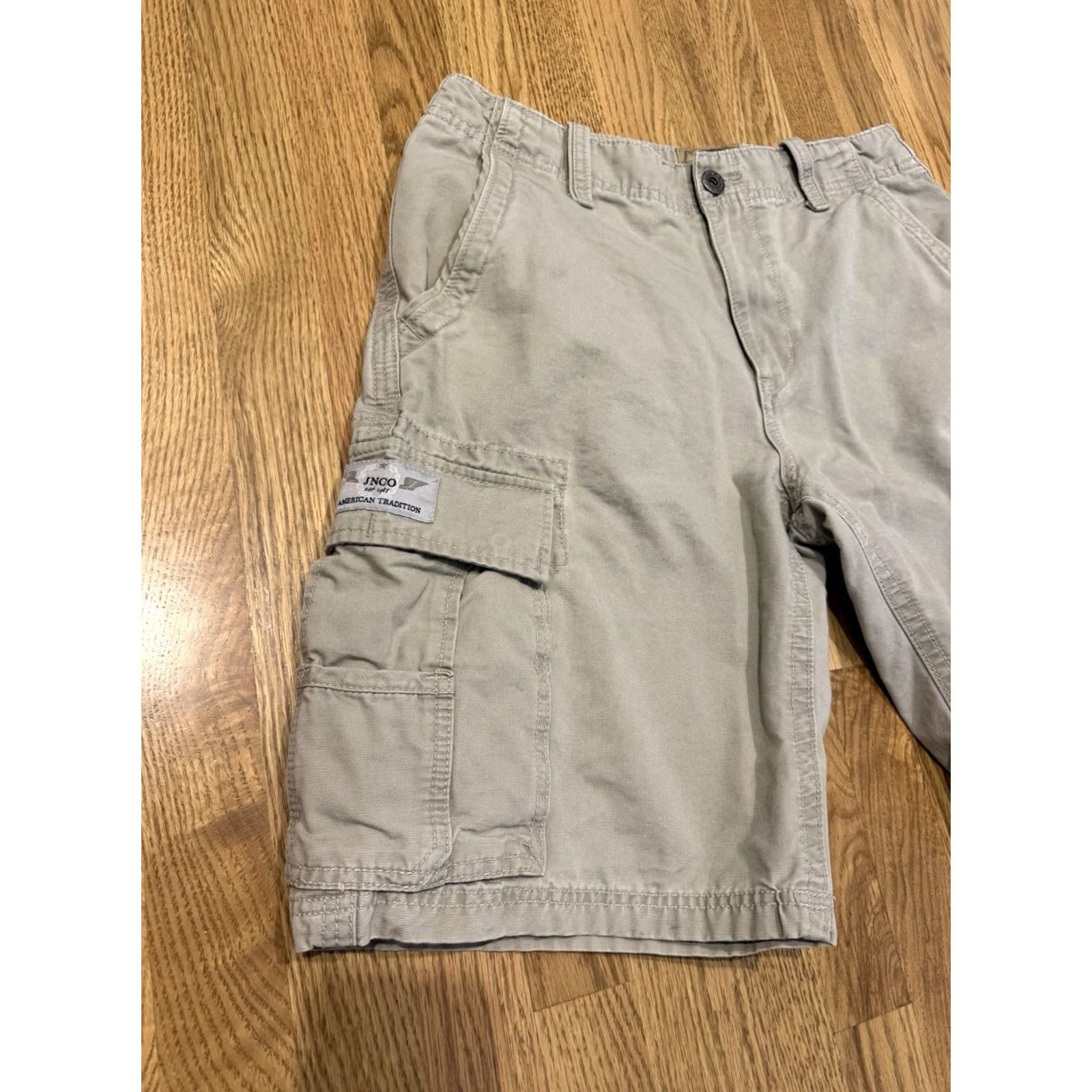 JNCO VINTAGE JNCO Cargo Shorts Men 34 Beige Tan Khaki 90s Grunge Hip Hop Skate Pockets Cargo Pocket Mens Size US 34 / EU 50 - 5 Thumbnail