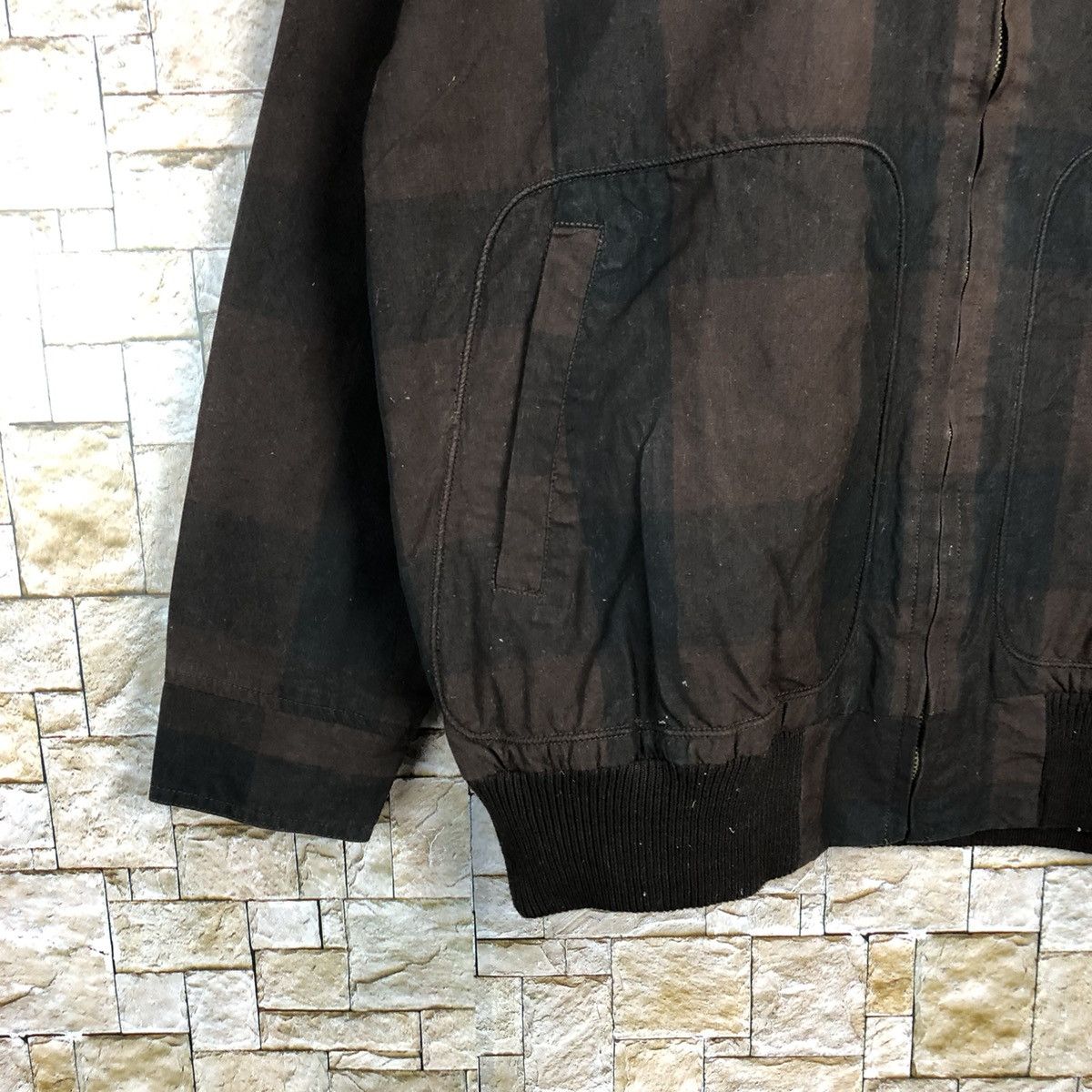 Woolrich Woolen Mills Wool Rich Dark Brown checkered vintage sweatwr jacket #A229 Size US M / EU 48-50 / 2 - 7 Thumbnail