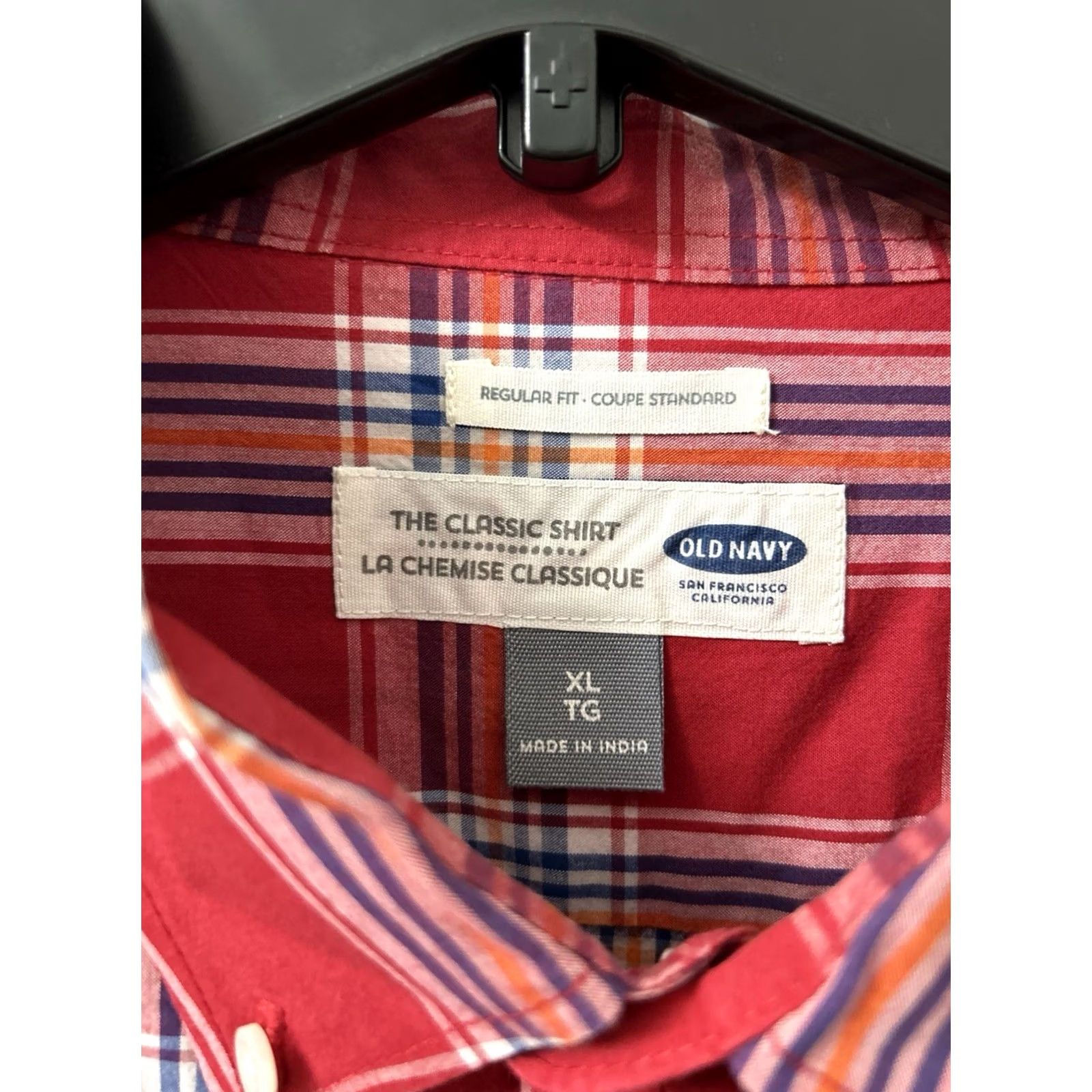 Old Navy Old Navy Shirt Mens XL Red Blue Plaid Button-Down Long Sleeve Pocket Oxford Casual Size US XL / EU 56 / 4 - 6 Thumbnail