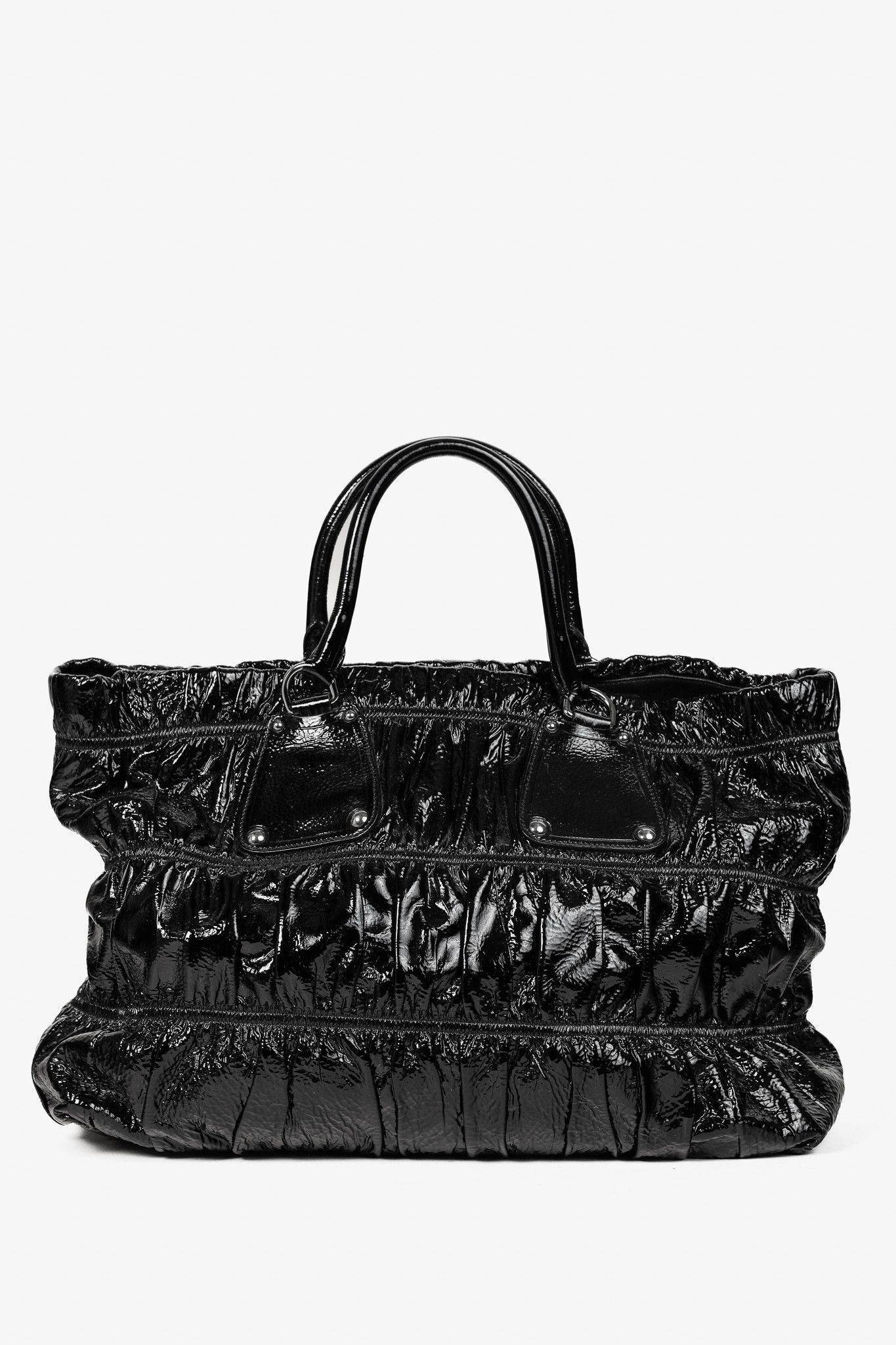 Prada Prada Nero Vernice Gaufre Leather Tote Size ONE SIZE - 4 Thumbnail