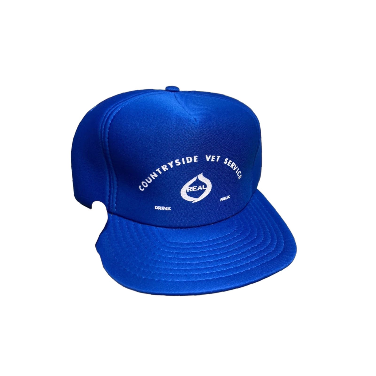 Vintage VINTAGE SnapBack Hat Countryside Vet Service Veterinary Real Drink Milk Country Farm 80s NOS Adjustable Blue Men Hat Mens Size ONE SIZE - 1 Thumbnail