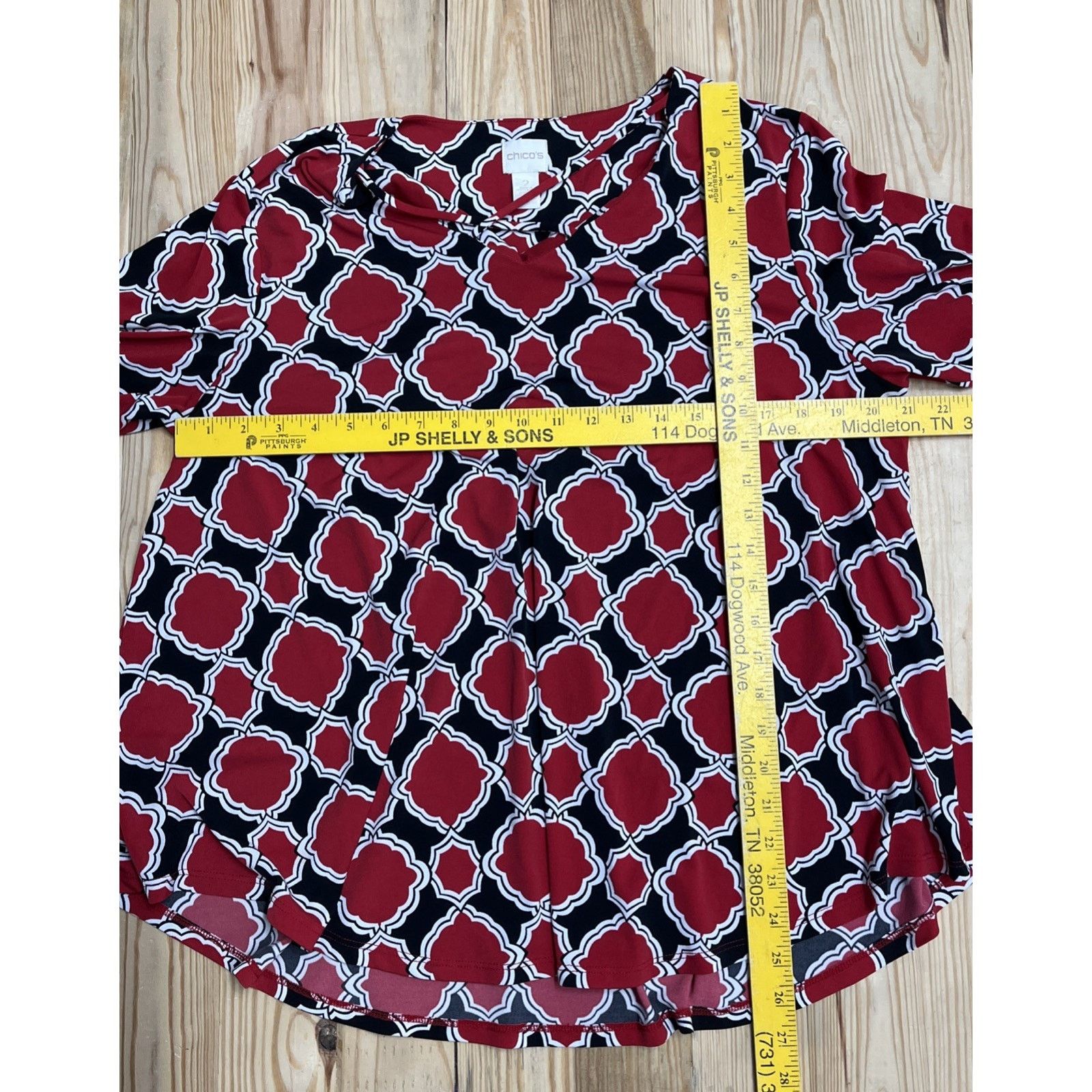 Chicos Chicos Womens Red Criss Cross Stretchy Top Size 2 L Size L / US 10 / IT 46 - 6 Thumbnail