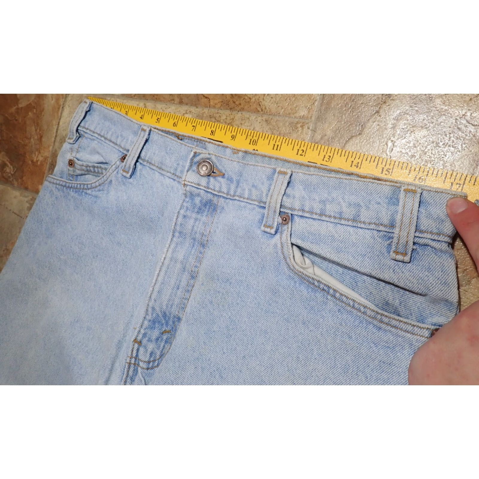 Levi's VINTAGE Levi's 550 Jeans Denim Distressed Orange Tab USA Made 34x30 90s Retro Western Bohemian Classic Men's Pants Jeans 34x30 Blue Distressed Size US 34 / EU 50 - 7 Thumbnail