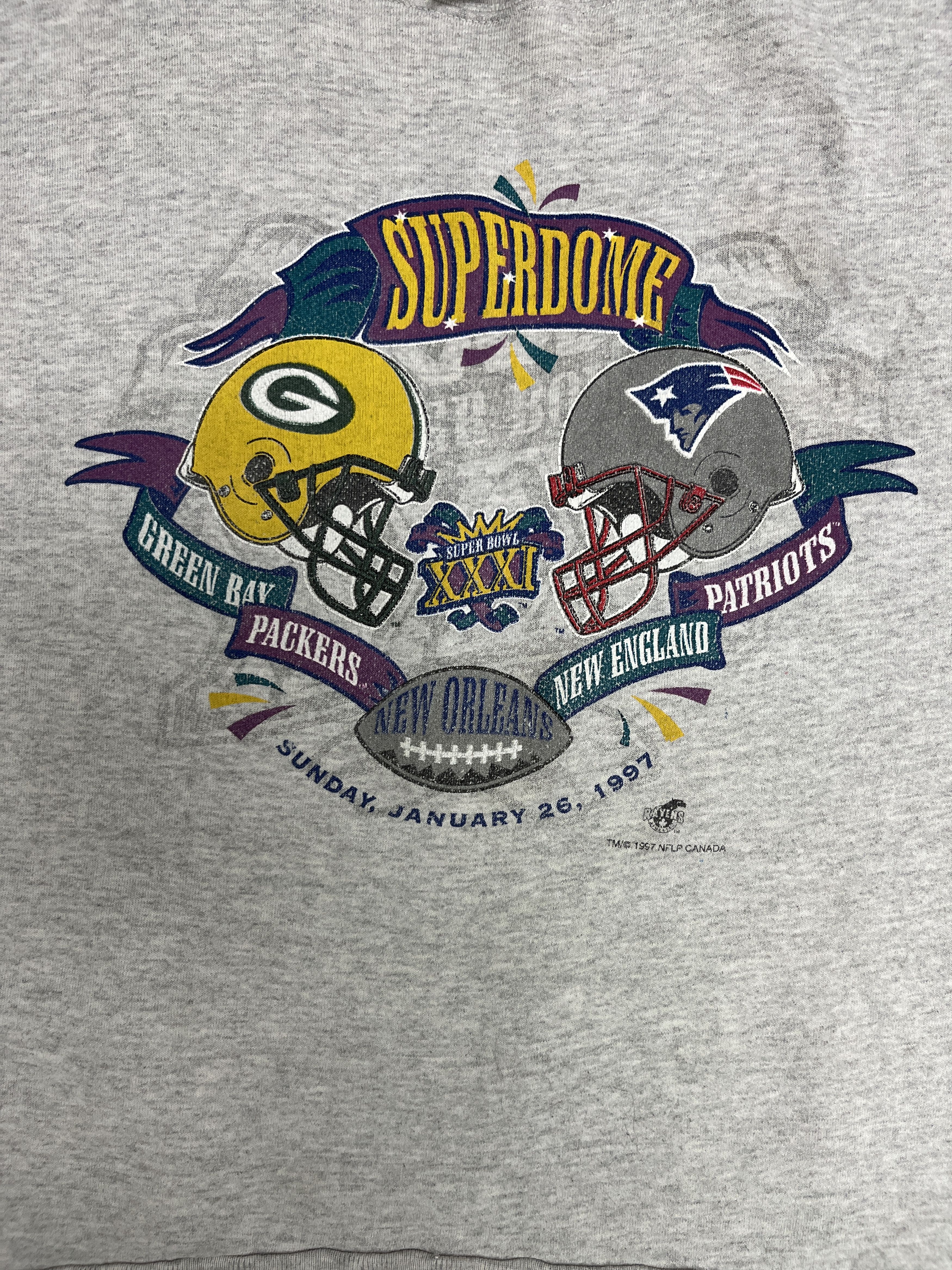 Vintage Patriots vs Packers Super Bowl Vintage Crewneck Size US XL / EU 56 / 4 - 2 Thumbnail