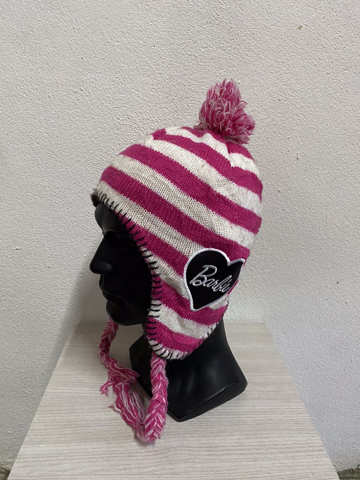 Vintage Barbie Stripe Design Beanie Hat Size ONE SIZE - 3 Thumbnail