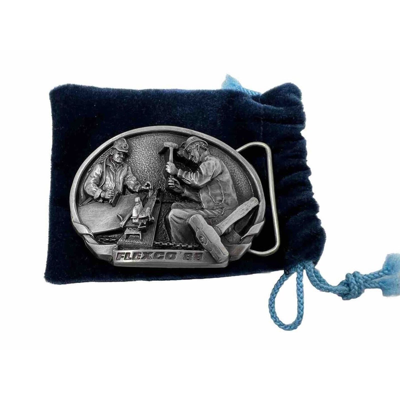 FLEXCO 1988 Flexible Steel Lacing Co. Belt Buckle Coal Miner