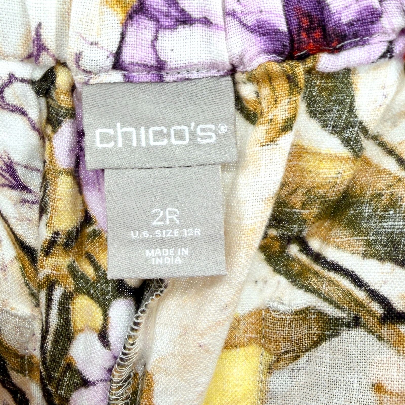 Chicos Reversible Red Floral Linen Jacket and Pants Set Size 34" / US 12 / IT 48 - 10 Thumbnail