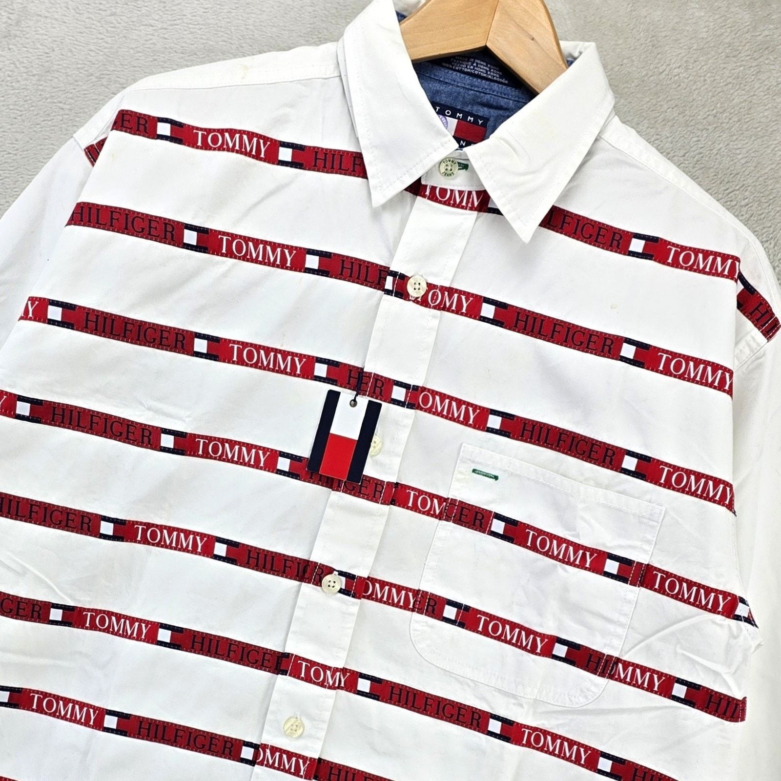 Tommy Hilfiger Vtg Tommy Hilfiger Stripe Button Up Shirt Medium Y2K *FLAWS* Size US M / EU 48-50 / 2 - 1 Thumbnail