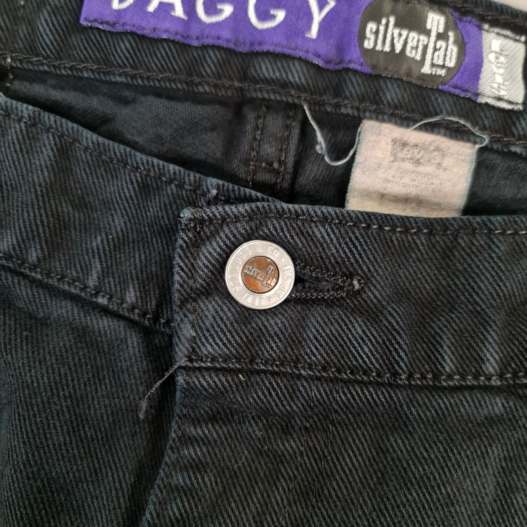 Levi's VINTAGE Levi's Silvertab Baggy Jeans Mens Black W36 L29 Wide Leg Loose Fit Denim Size US 36 / EU 52 - 5 Thumbnail