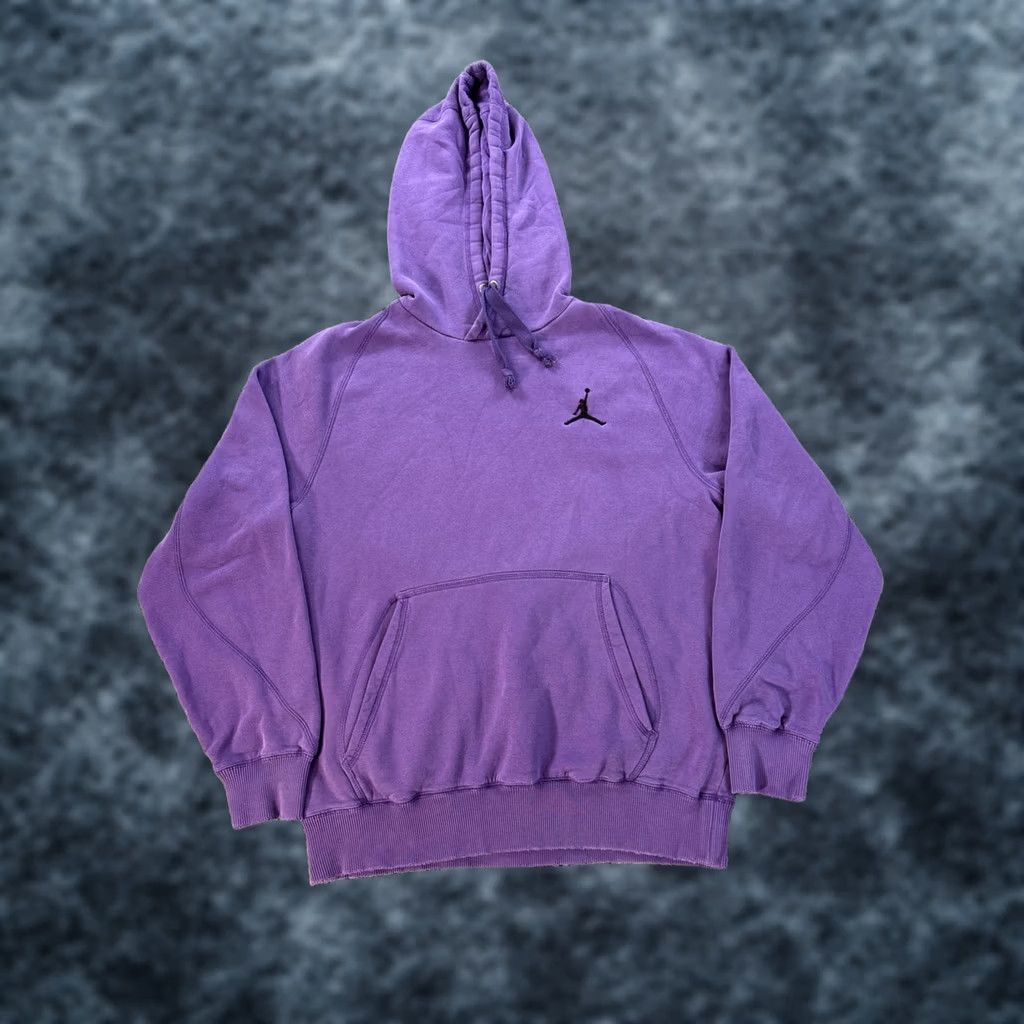 Jordan Brand VINTAGE Jordan Hoodie Mens M Purple Distressed Fleece Embroidered Grunge Y2K Pullover Hooded Size US M / EU 48-50 / 2 - 1 Thumbnail