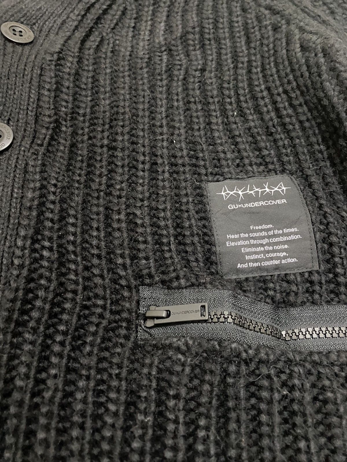 GU × Undercover GU x Undercover Black Knitted Sweater Cardigan Size US M / EU 48-50 / 2 - 5 Thumbnail
