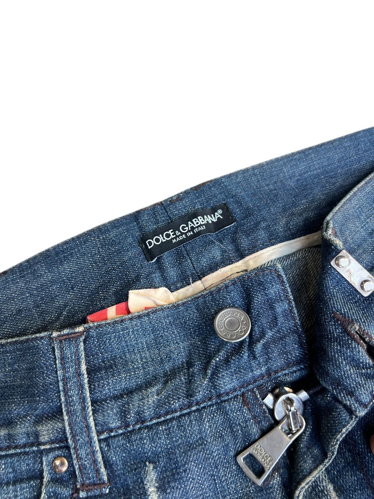 Dolce & Gabbana Vintage Y2K Dolce & Gabbana Distress Denim Slim Jeans Size US 31 - 7 Thumbnail