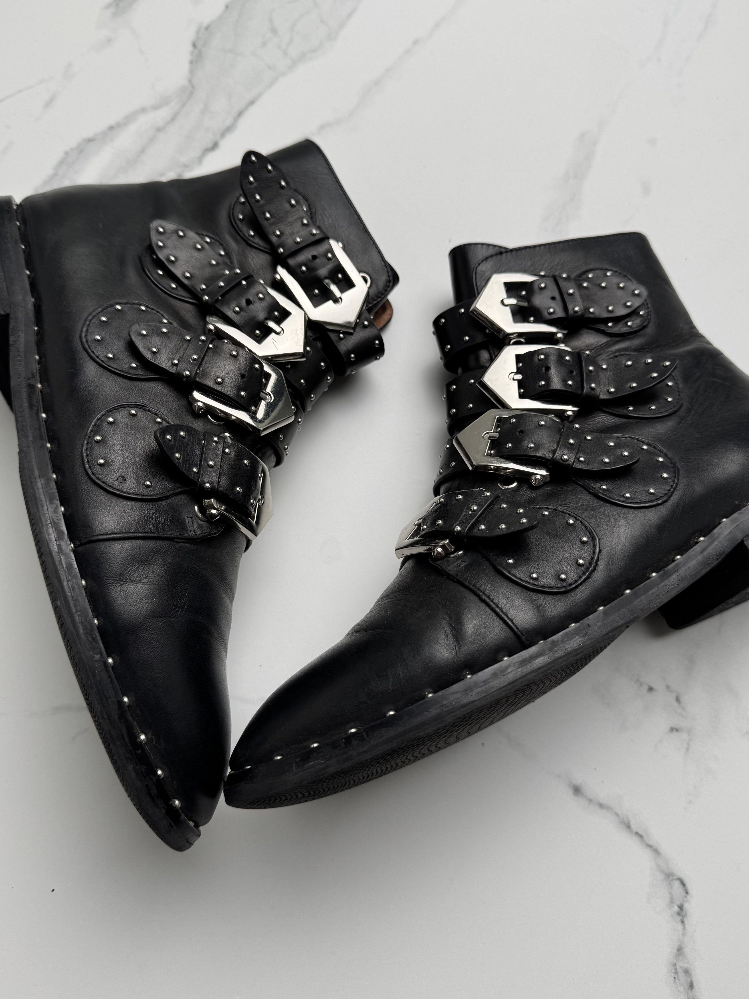 Vintage Vintage Leather Biker Ankle Multi Buckle Western Boots Size US 8 / IT 38 - 3 Thumbnail