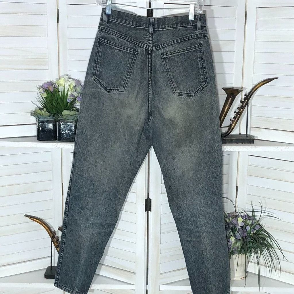 Vintage Y2K cotton jeans high waist wide legs acid wash dark blue 10 Size 32" / US 10 / IT 46 - 2 Thumbnail