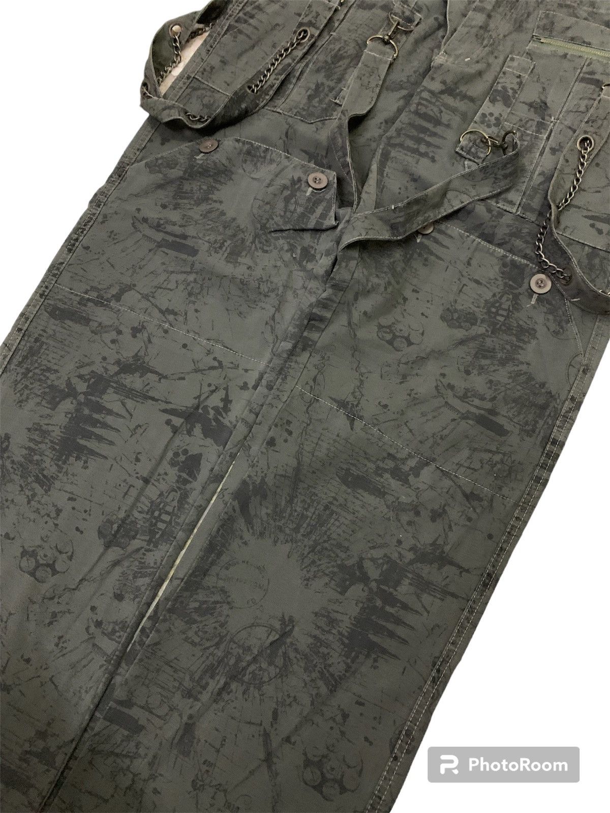 Japanese Brand 💥Yk2 Japanese Green Army Art Cargo Pant Size US 32 / EU 48 - 6 Thumbnail