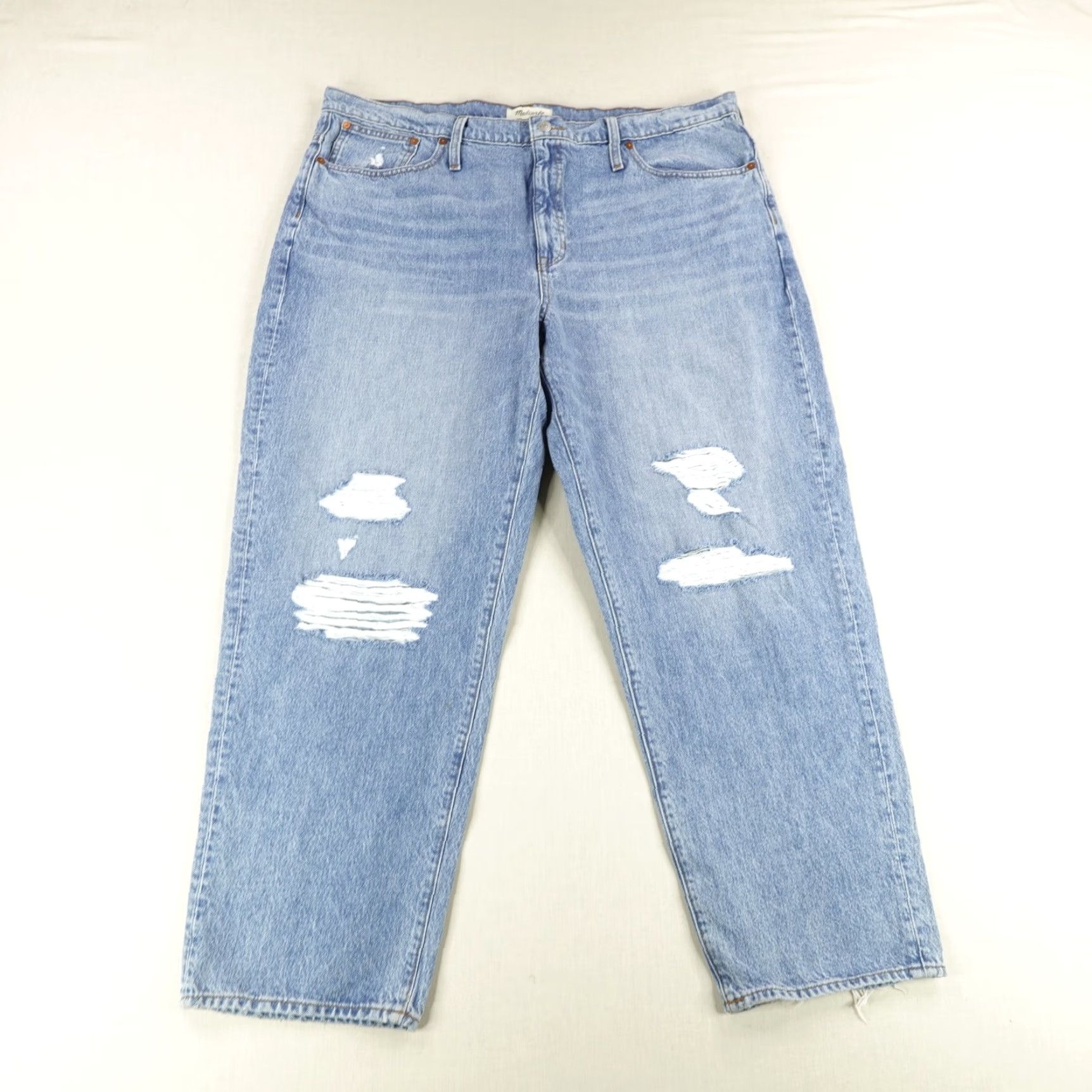 Madewell Vintage Madewell The Dadjean Jeans Women’s 33 Blue Distressed Relaxed Fit Straight Leg Denim Size 24" / US 00 / IT 34 - 3 Thumbnail