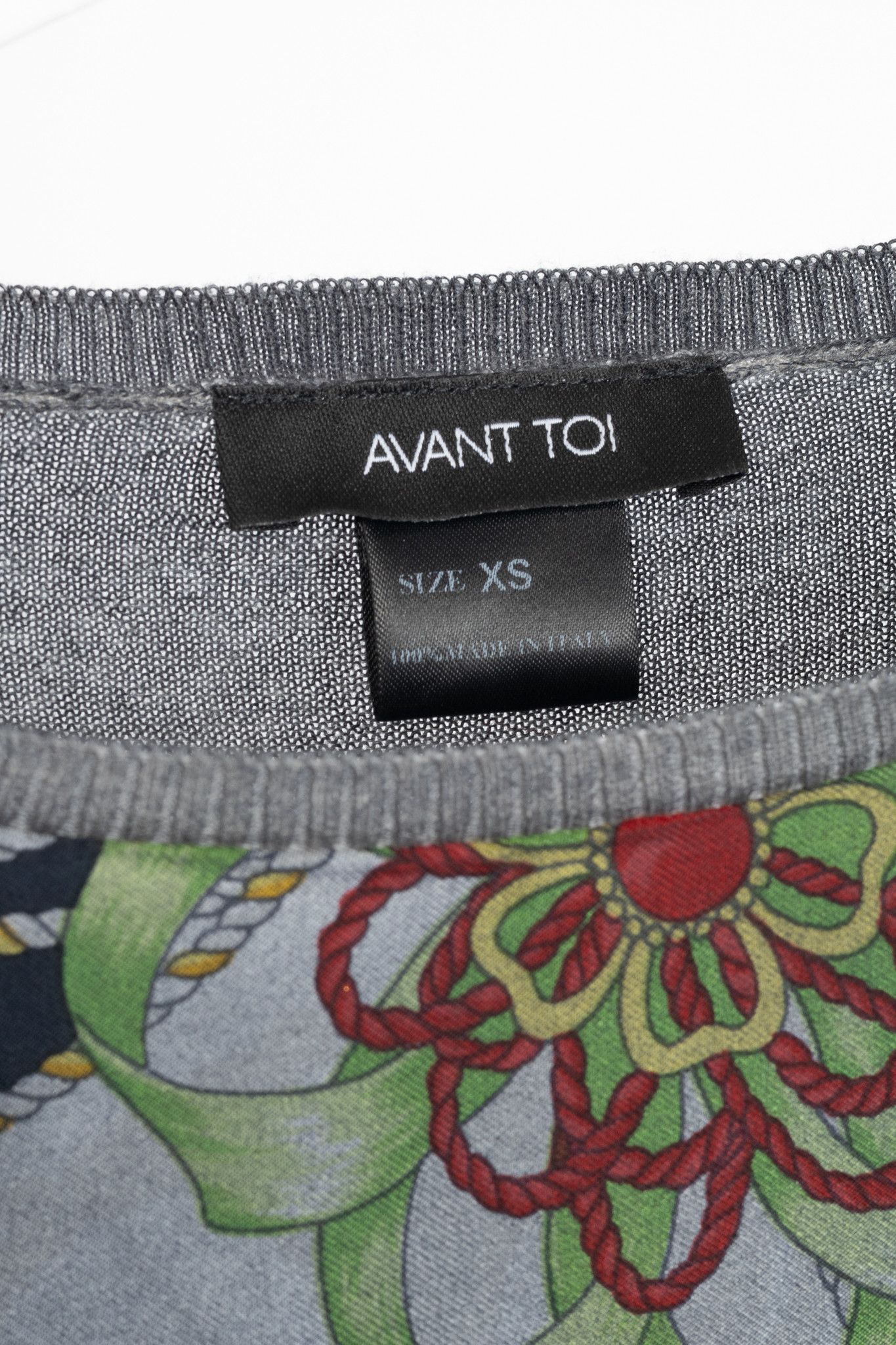 Avant Toi Avant Toi Grey Cashmere & Silk Graphic-Front Sweater Size XS / US 0-2 / IT 36-38 - 8 Thumbnail