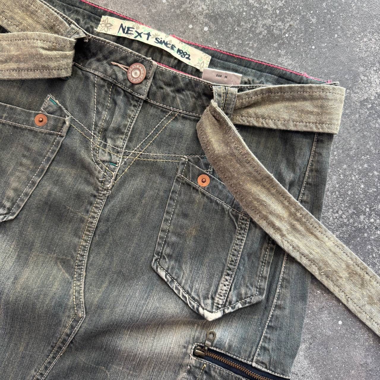 20471120 × If Six Was Nine Amazing Y2K Washed Multipocket Cargo Denim Midi Skirt Size 30" / US 8 / IT 44 - 6 Thumbnail