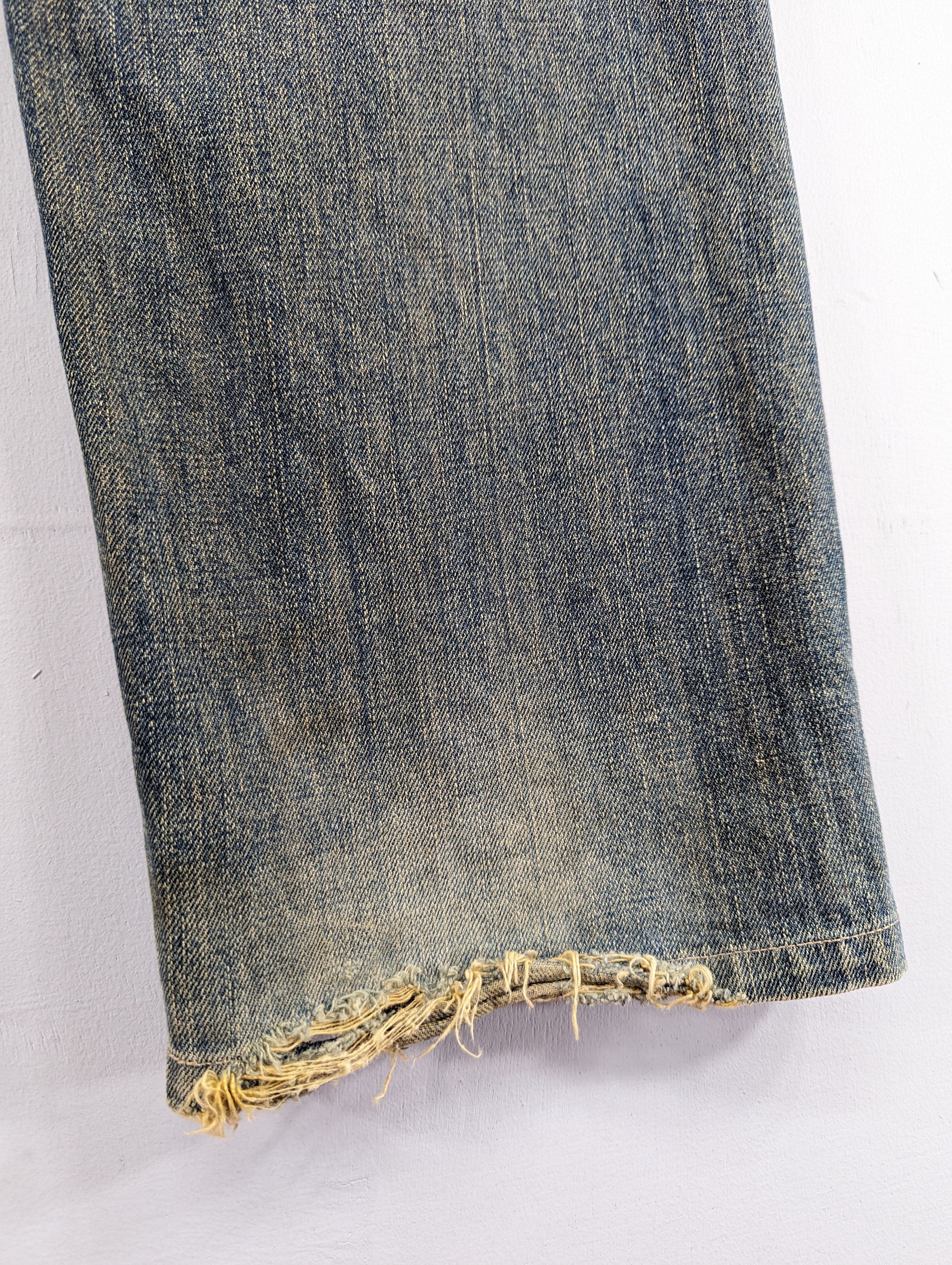 Edwin Vintage Edwin 505 X Distressed Selvedge Dirty Blue Jean Size US 35 - 15 Thumbnail