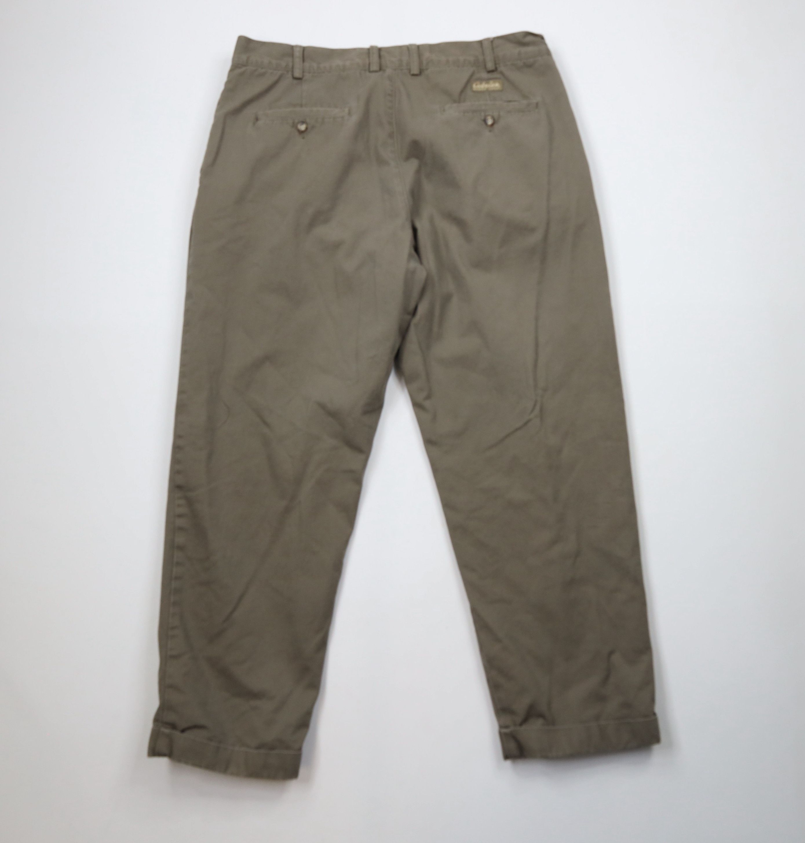 Cabelas × Vintage Vintage Cabelas Lined Pleated Cuffed Chino Pants Beige Size US 38 / EU 54 - 11 Thumbnail
