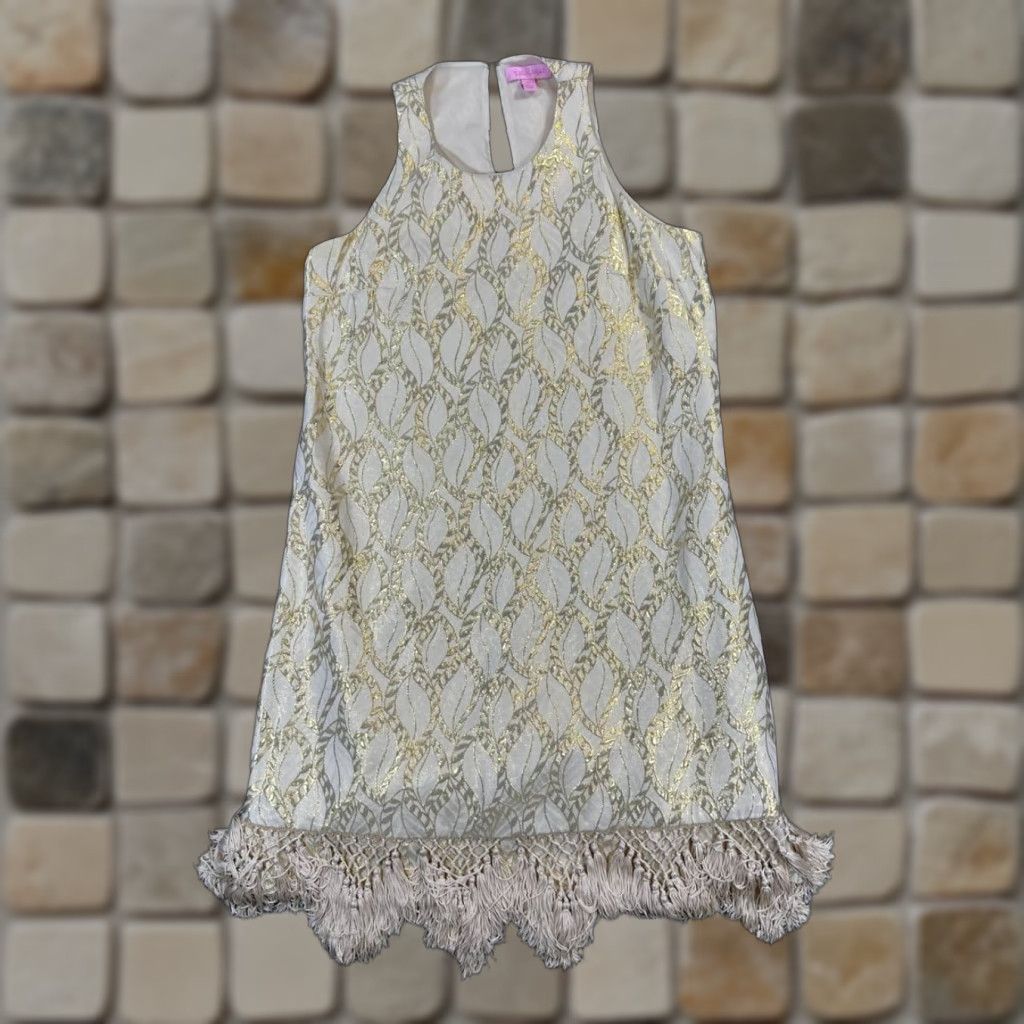 Lilly Pulitzer Lilly Pulitzer Dress Womens XS Beige Silk Fringe Sleeveless A-Line/Shift/Sheath Party Cocktail Wedding Casual Short Size XS / US 0-2 / IT 36-38 - 1 Thumbnail