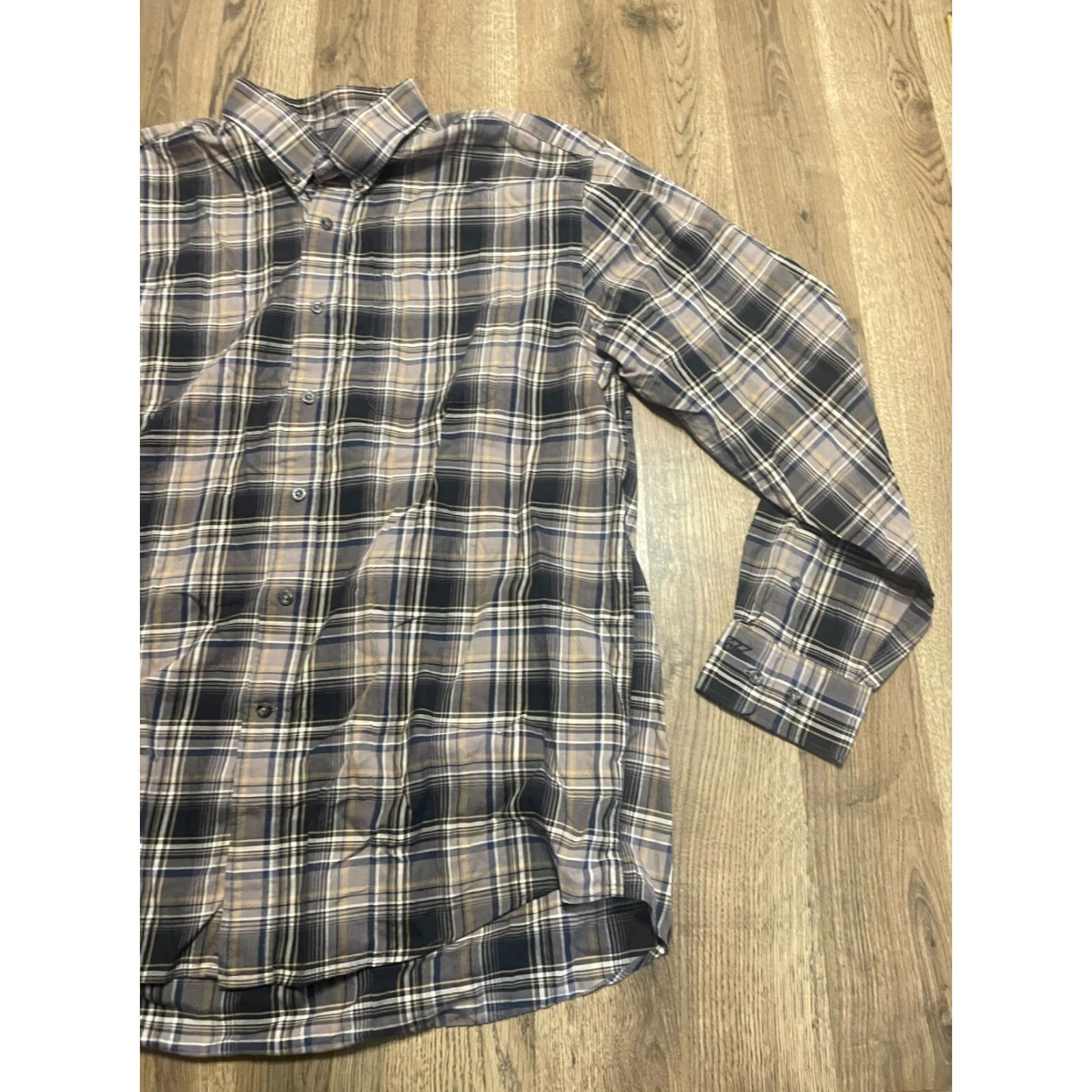 Cutter & Buck Cutter & Buck Shirt Mens XL Black White Blue Plaid Button Up Long Sleeve Size US XL / EU 56 / 4 - 4 Thumbnail