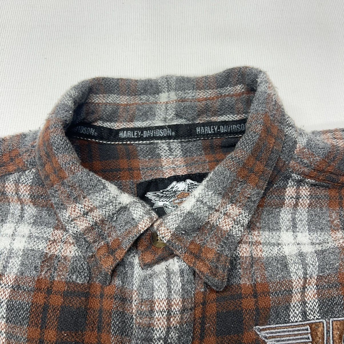 Harley Davidson Harley Davidson Flannel Shirt Brown Button Plaid Motorcycle Size US XXL / EU 58 / 5 - 5 Thumbnail