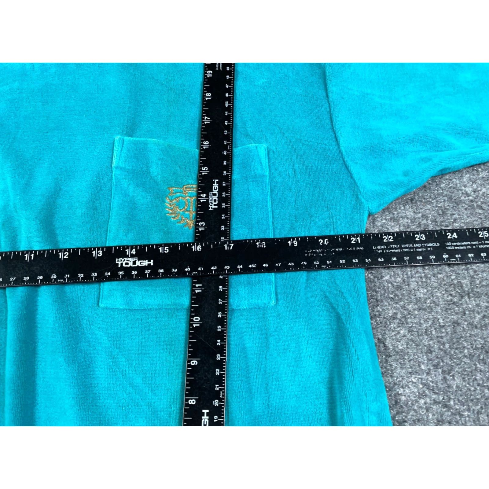 Velour VINTAGE Chesterfield Velour Shirt Mens Medium Teal Green Embroidered Chest Pocket 90s Retro Polo Size US M / EU 48-50 / 2 - 6 Thumbnail