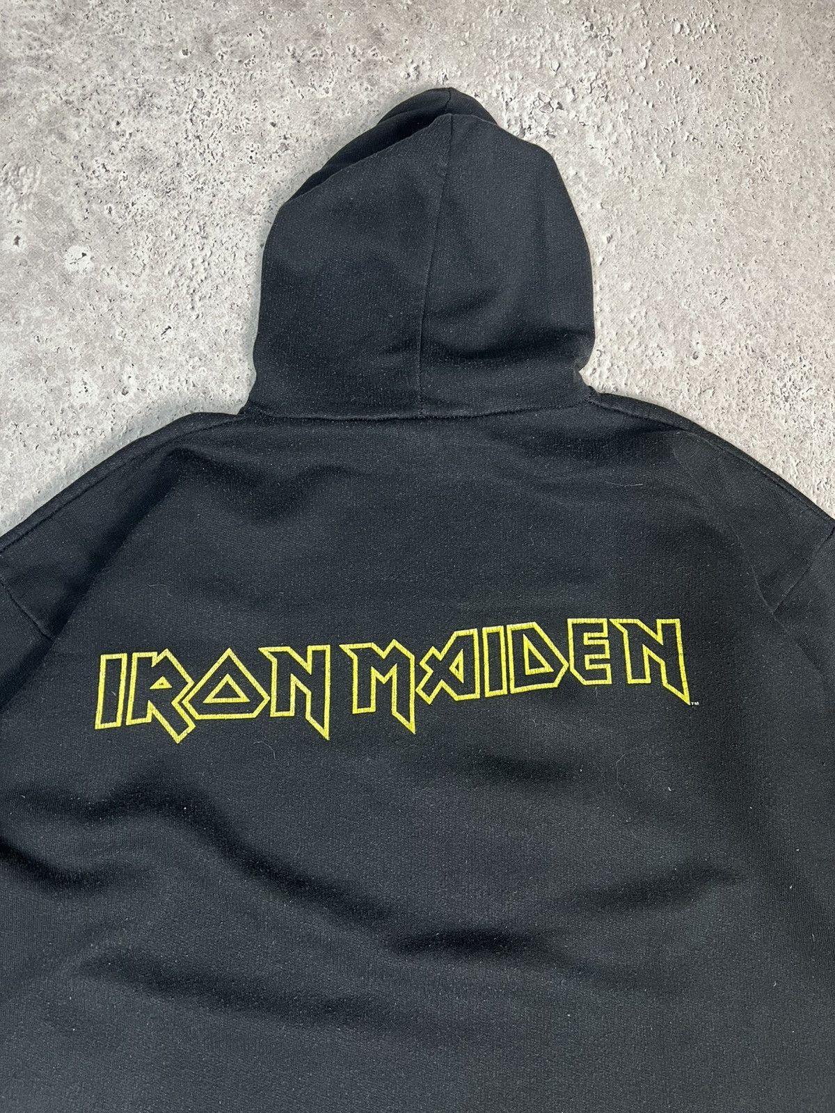 Band Tees × Iron Maiden × Vintage 90s Iron Maiden LIVE AFTER DEATH Faded BOXY HOODIE Size US L / EU 52-54 / 3 - 13 Thumbnail