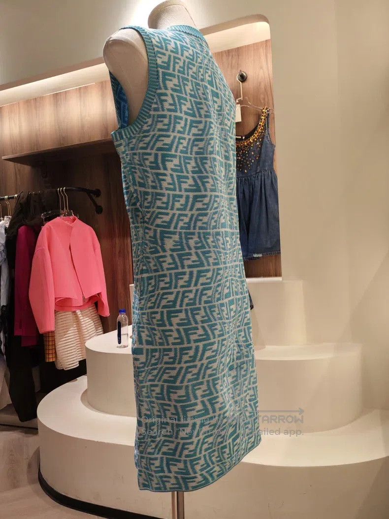 Fendi Fendi Blue FF fish-eye pattern sleeveless dress Size S / US 4 / IT 40 - 2 Thumbnail