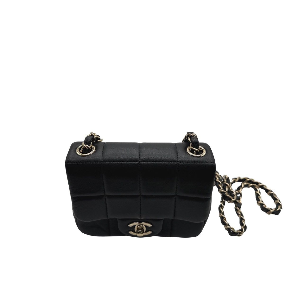 Chanel Chanel Monaco Mini Square Flap Bag Black Lambskin Size ONE SIZE - 6 Thumbnail