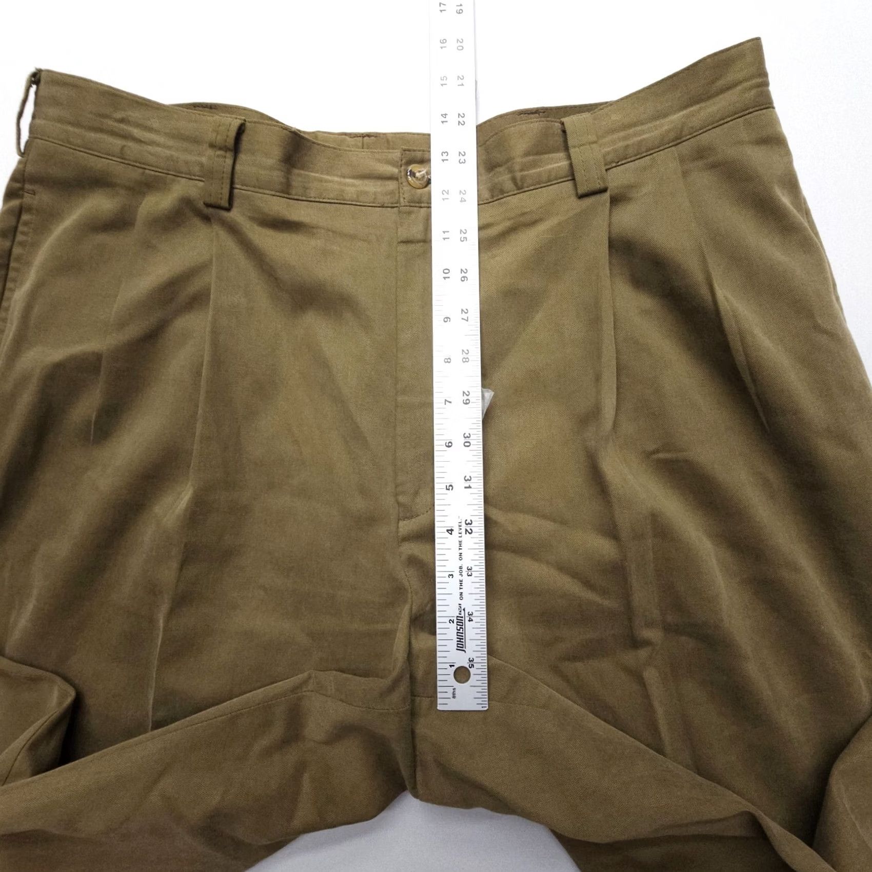 Tommy Hilfiger VINTAGE Tommy Hilfiger Pleated Khaki Pants Mens 38 x 34 Olive 90s Preppy American Size US 38 / EU 54 - 7 Thumbnail