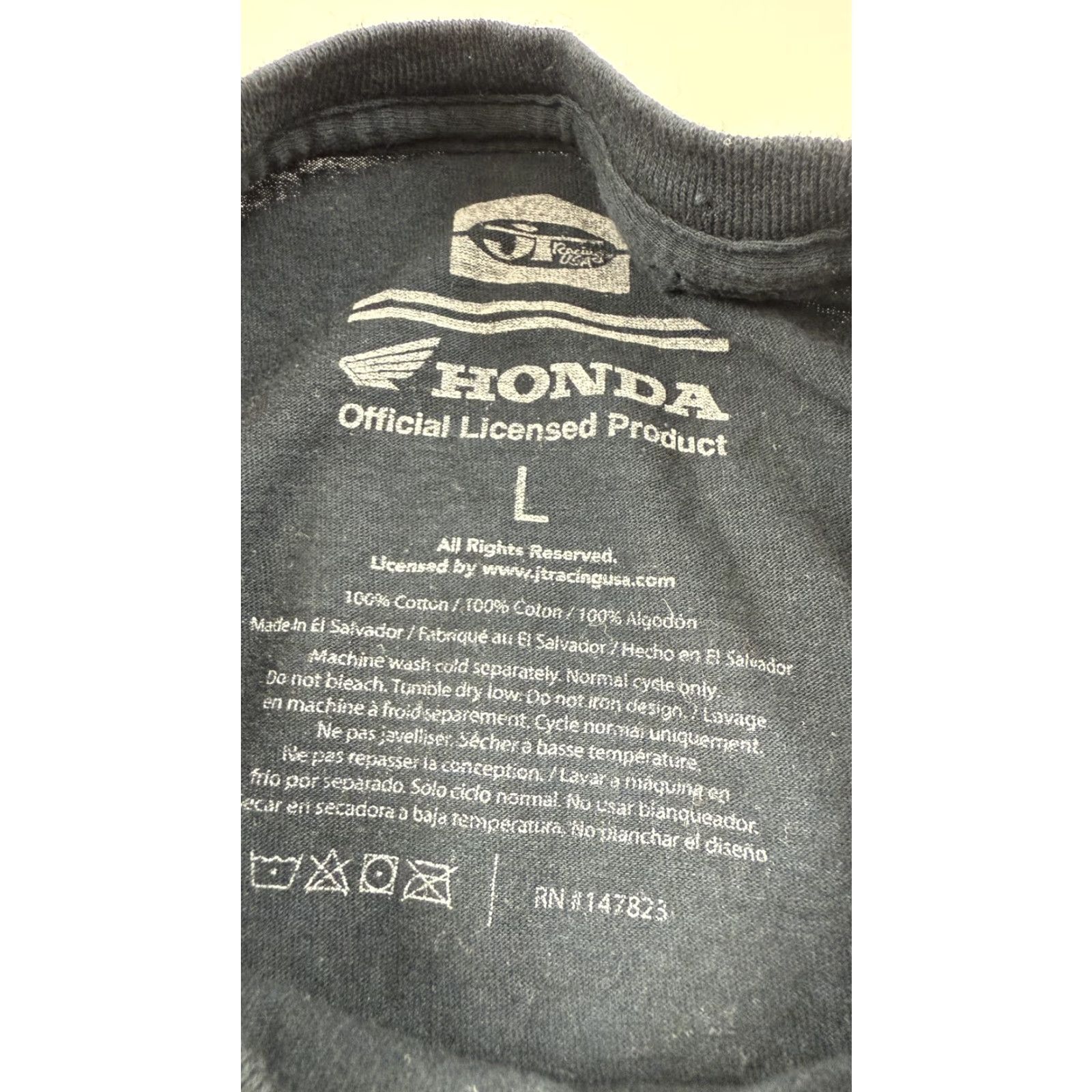 Honda VINTAGE Honda JT Racing Shirt Mens Large Black 95 Racing Team Motocross Tee T-Shirt USA Mens Size US L / EU 52-54 / 3 - 5 Thumbnail