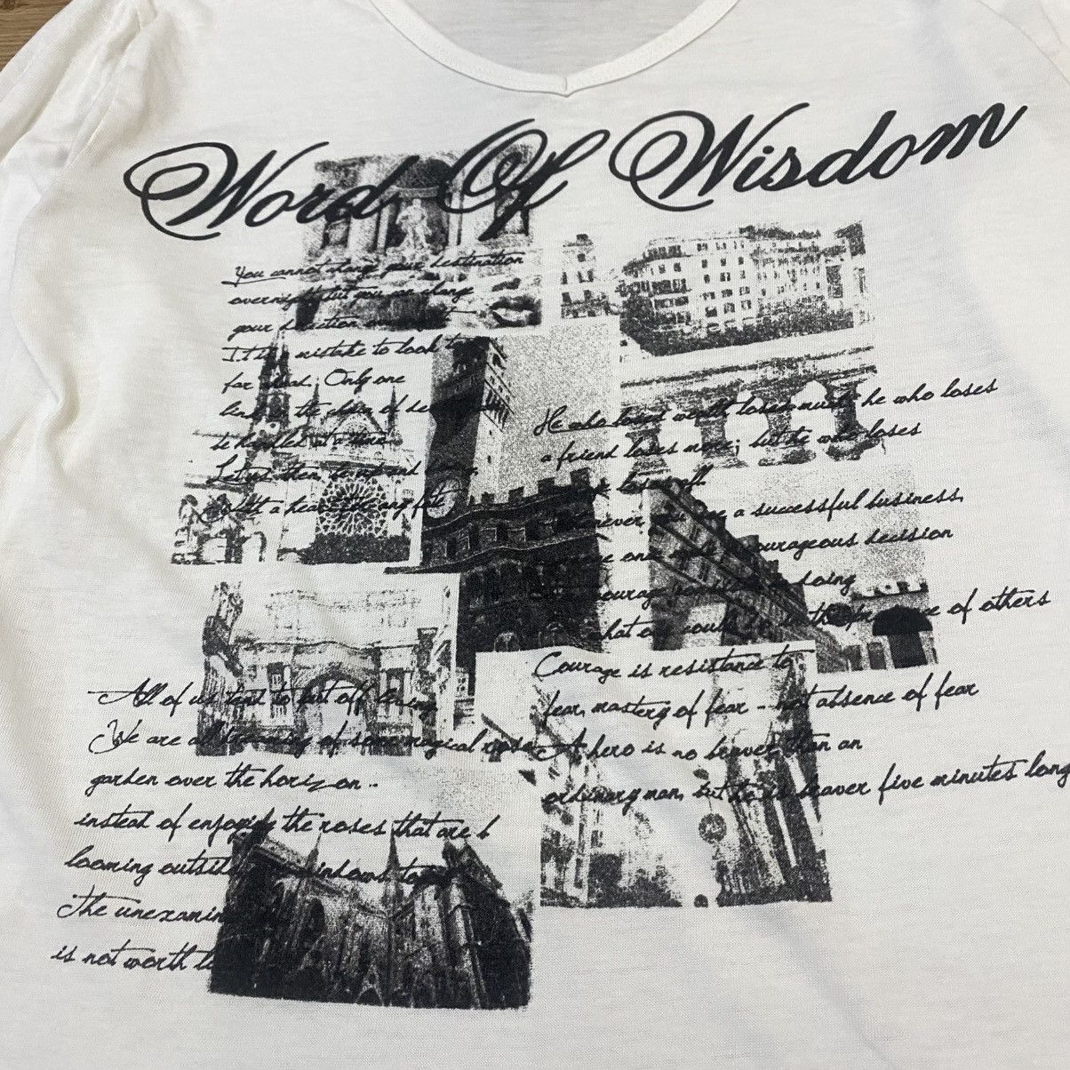 Japanese Brand 2000s Vkei Style V-Neck Poem Long Sleeve T-Shirt White Size US S / EU 44-46 / 1 - 3 Thumbnail