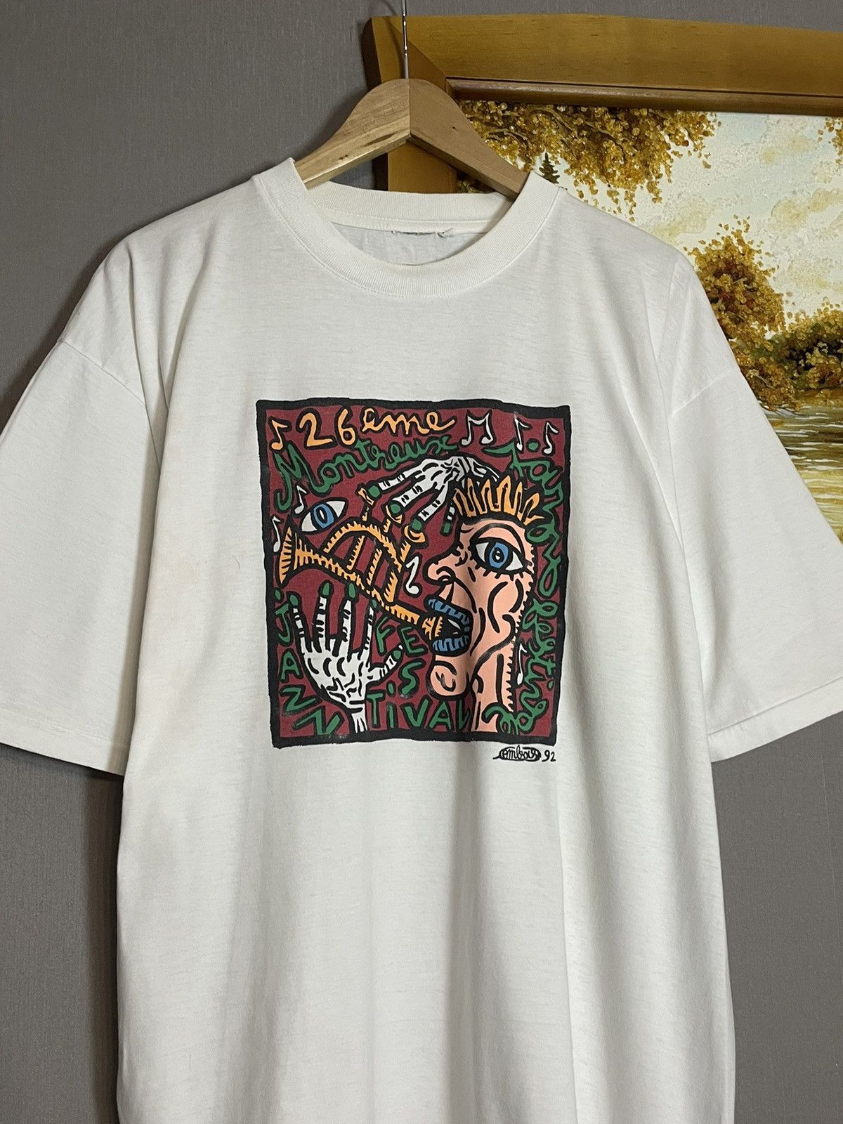 Vintage Vintage 1992 Robert Combas Jazz Festival T-shirt Rare Size US XL / EU 56 / 4 - 2 Thumbnail