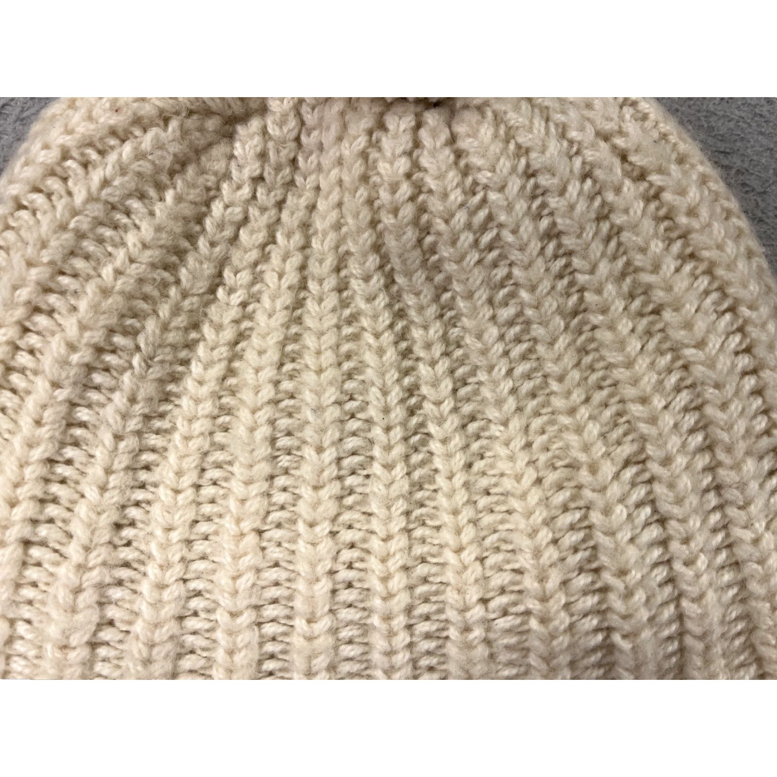 Merona Merona Beanie Hat Womens One Size Ivory Knit Acrylic Blend Ski Pom - Adult Women Winter Fall Spring Adjustable Beanie Toque Vintage Not Size ONE SIZE - 2 Thumbnail
